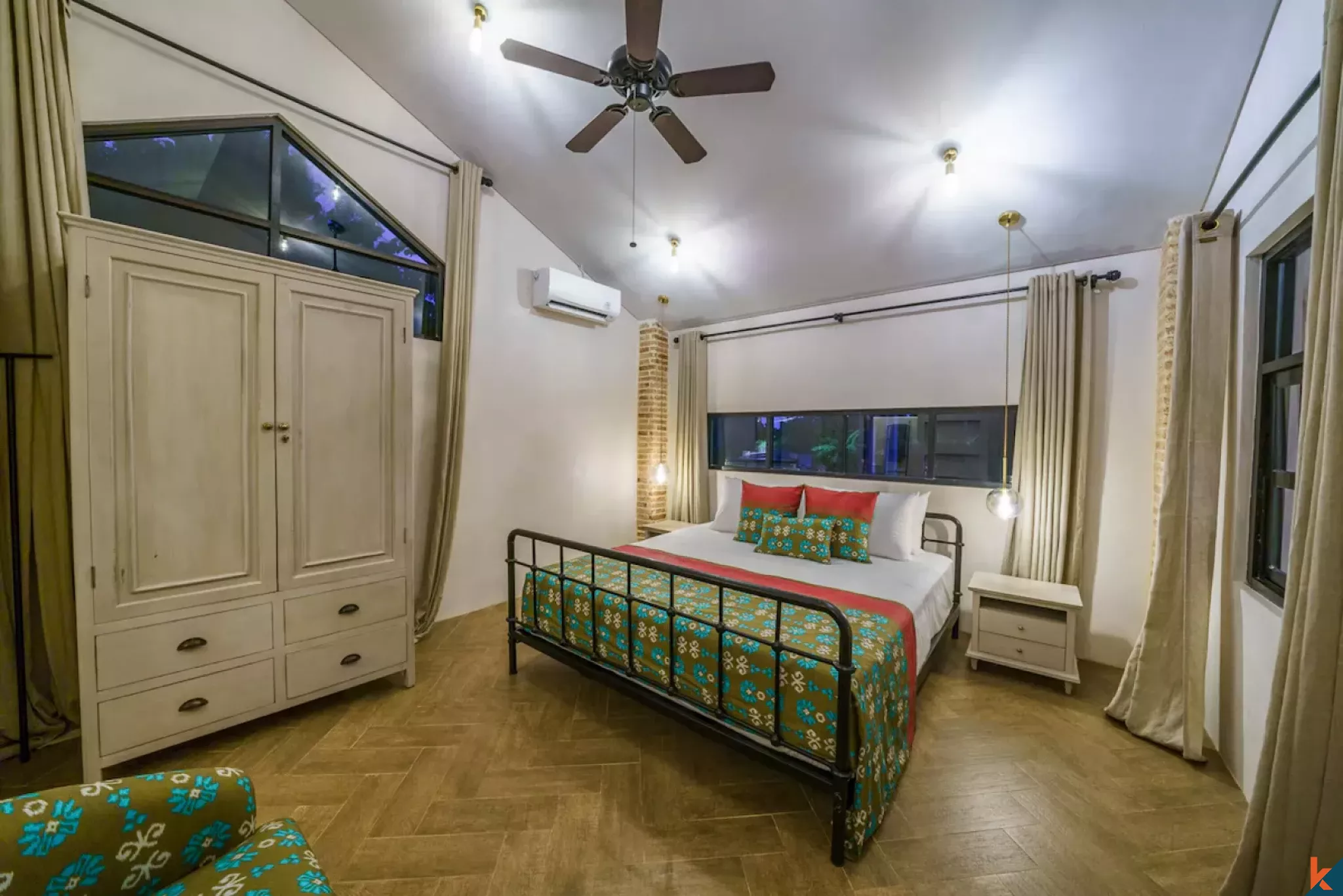 Superbe villa d'une chambre à coucher en location à Pererenan, quartier branché