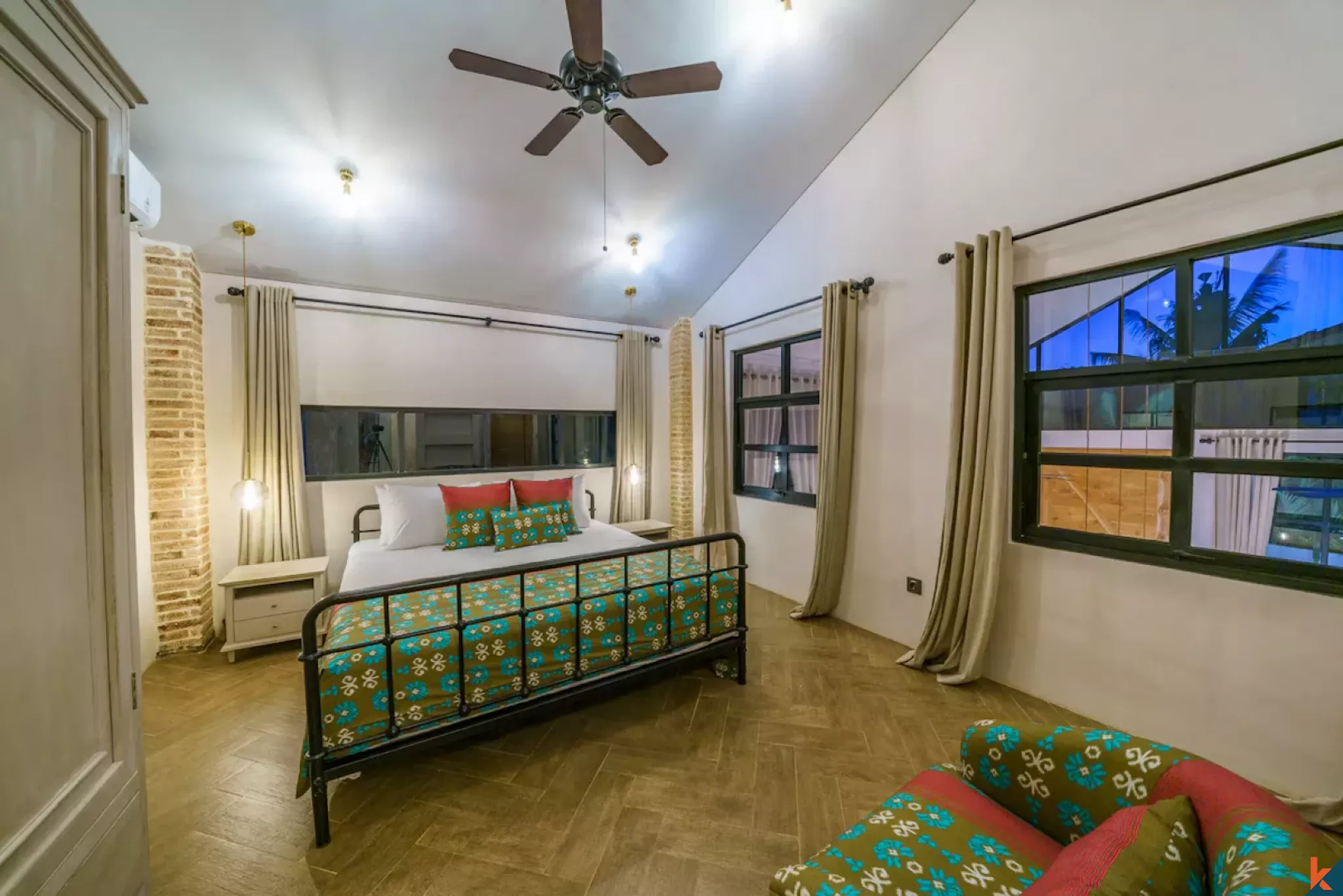 Superbe villa d'une chambre à coucher en location à Pererenan, quartier branché