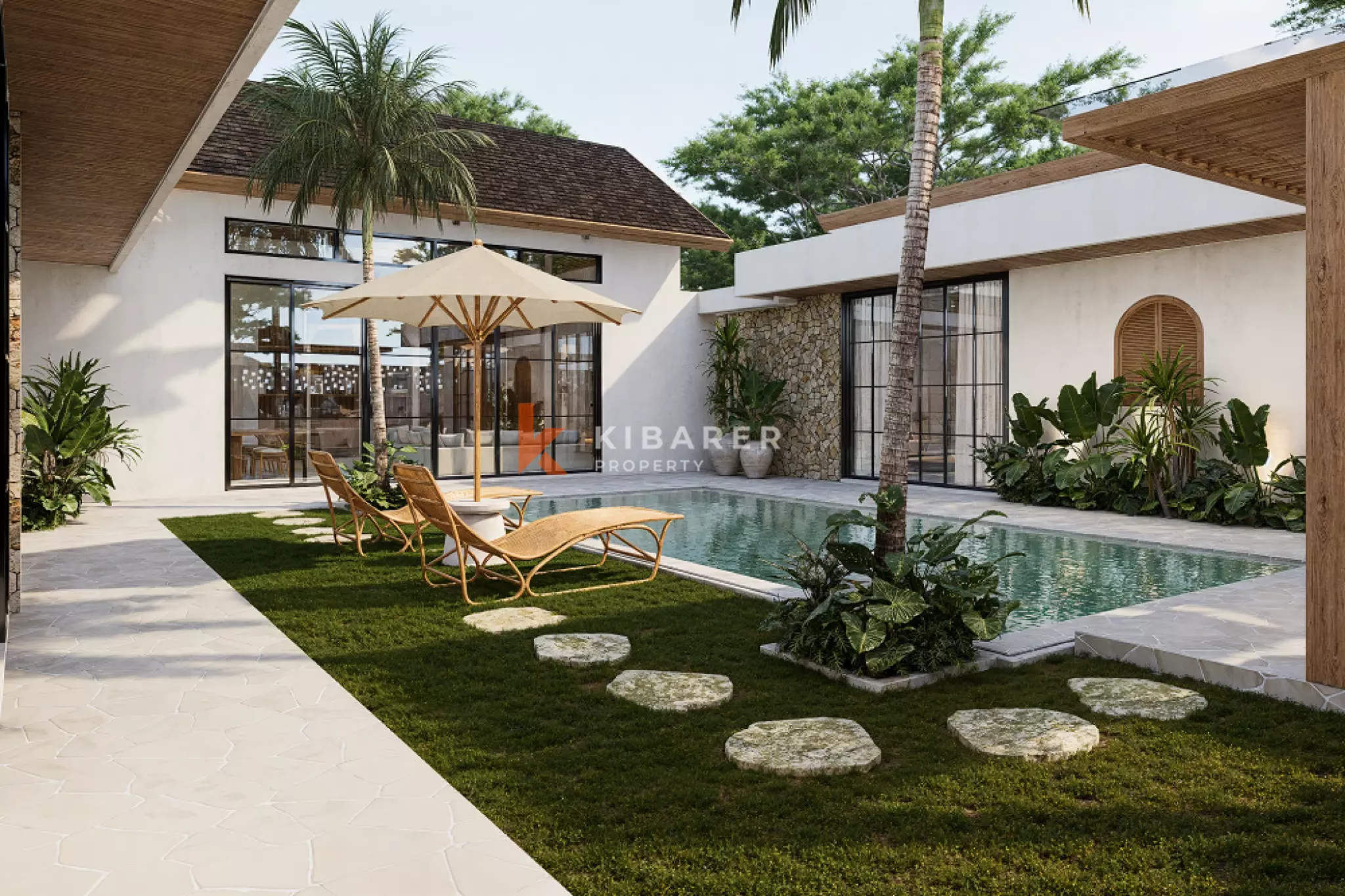 Villa Mewah Satu Lantai dengan Empat Kamar Tidur yang Langka di Lokasi Strategis Canggu (TERSEDIA PERTENGAHAN FEBRUARI 2026)