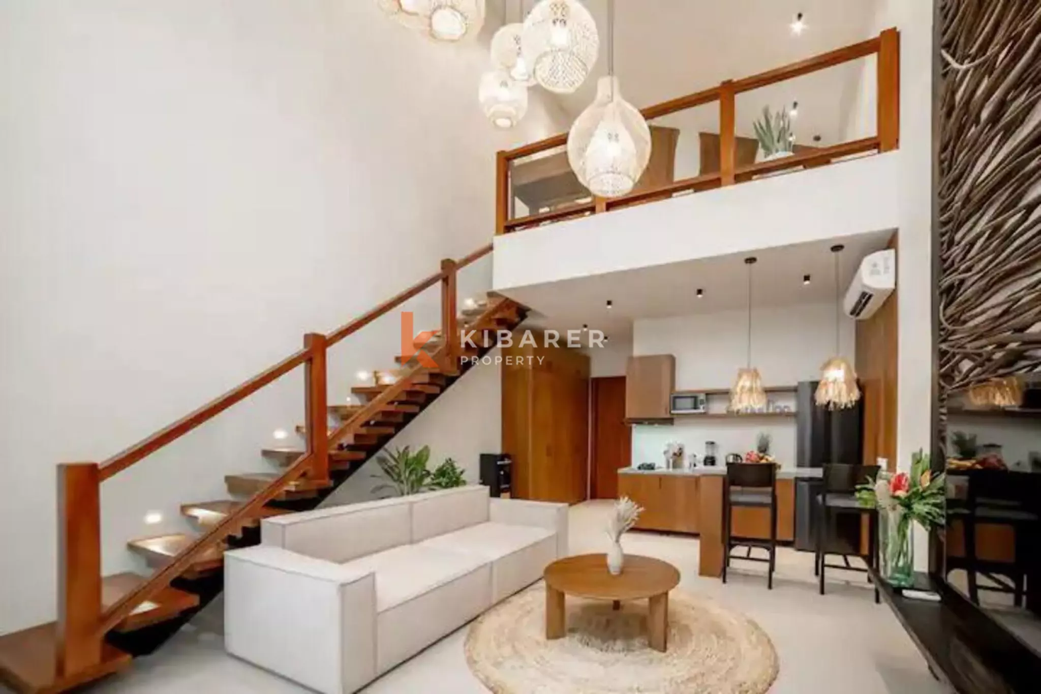 Rumah Pulau Satu Kamar Tidur yang Tenang dan Modern di Berawa