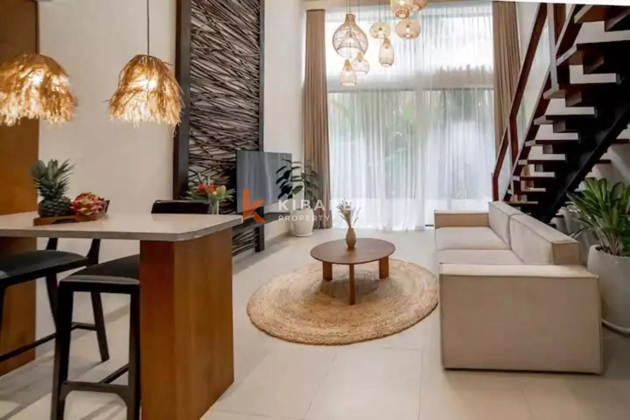 Rumah Pulau Satu Kamar Tidur yang Tenang dan Modern di Berawa