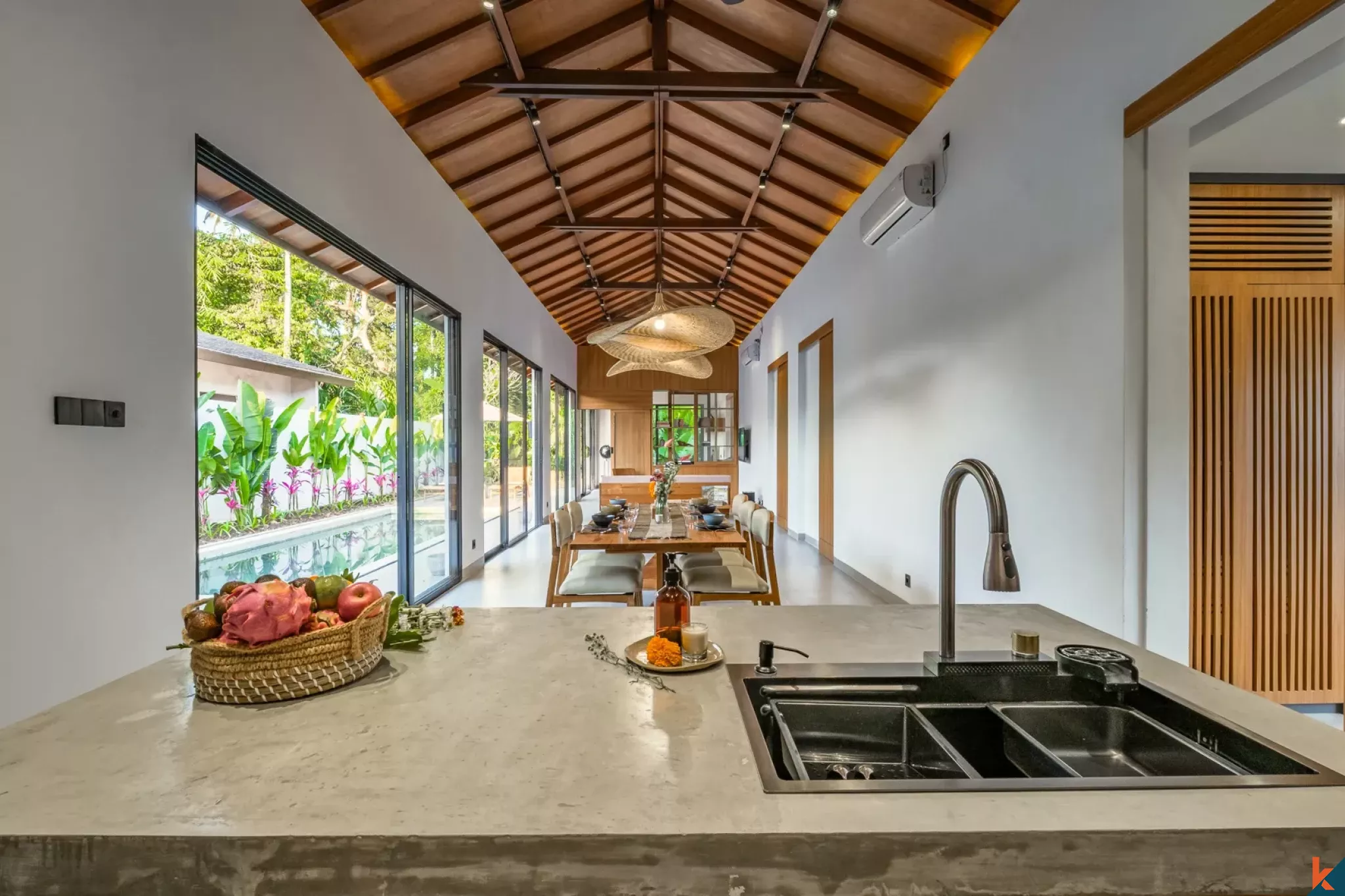 Elegant three bedroom modern balinese villa for lease in Ubud