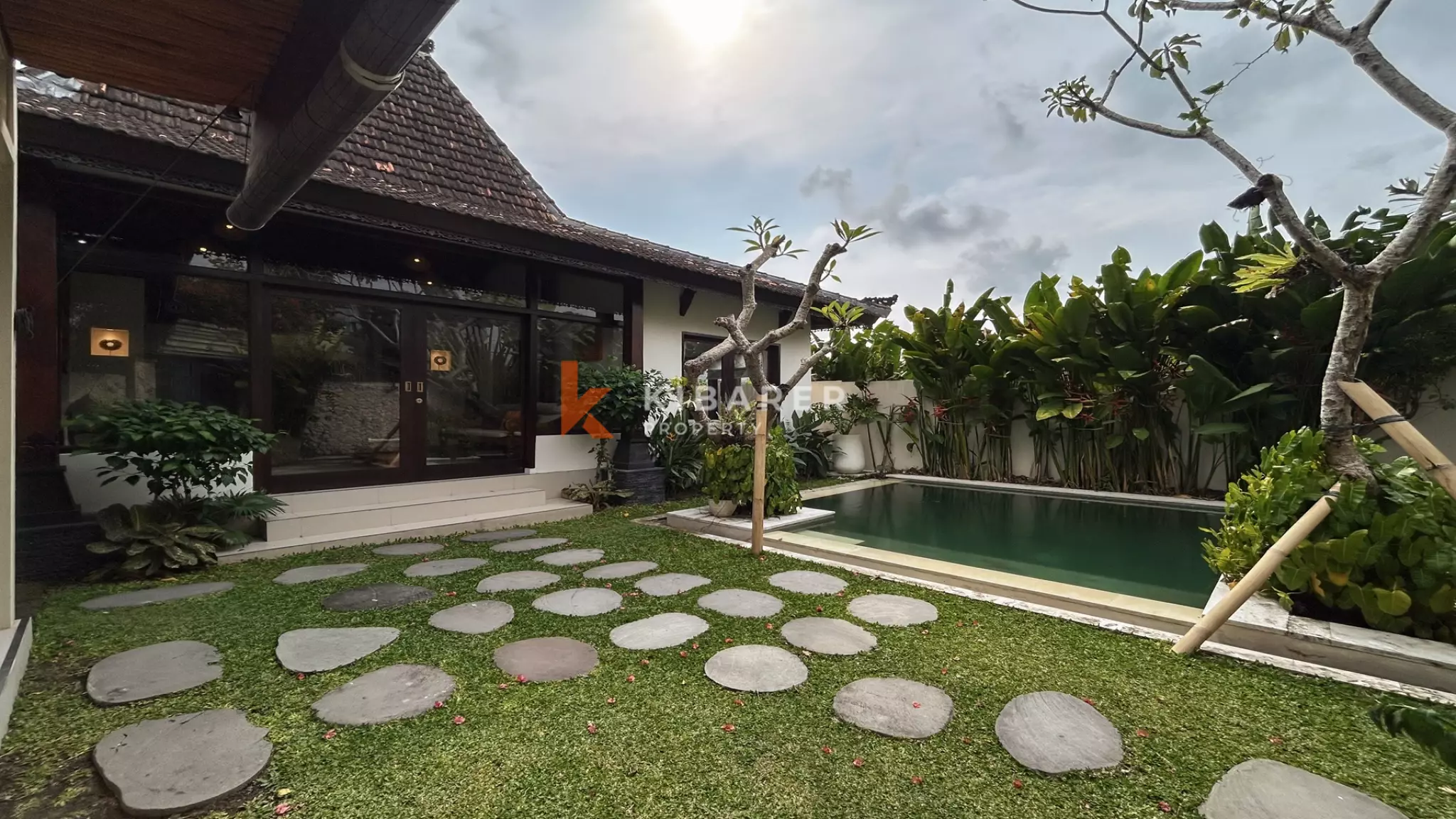 Cozy Two-Bedroom Private Pool Villa with Enclosed Living in Canggu
