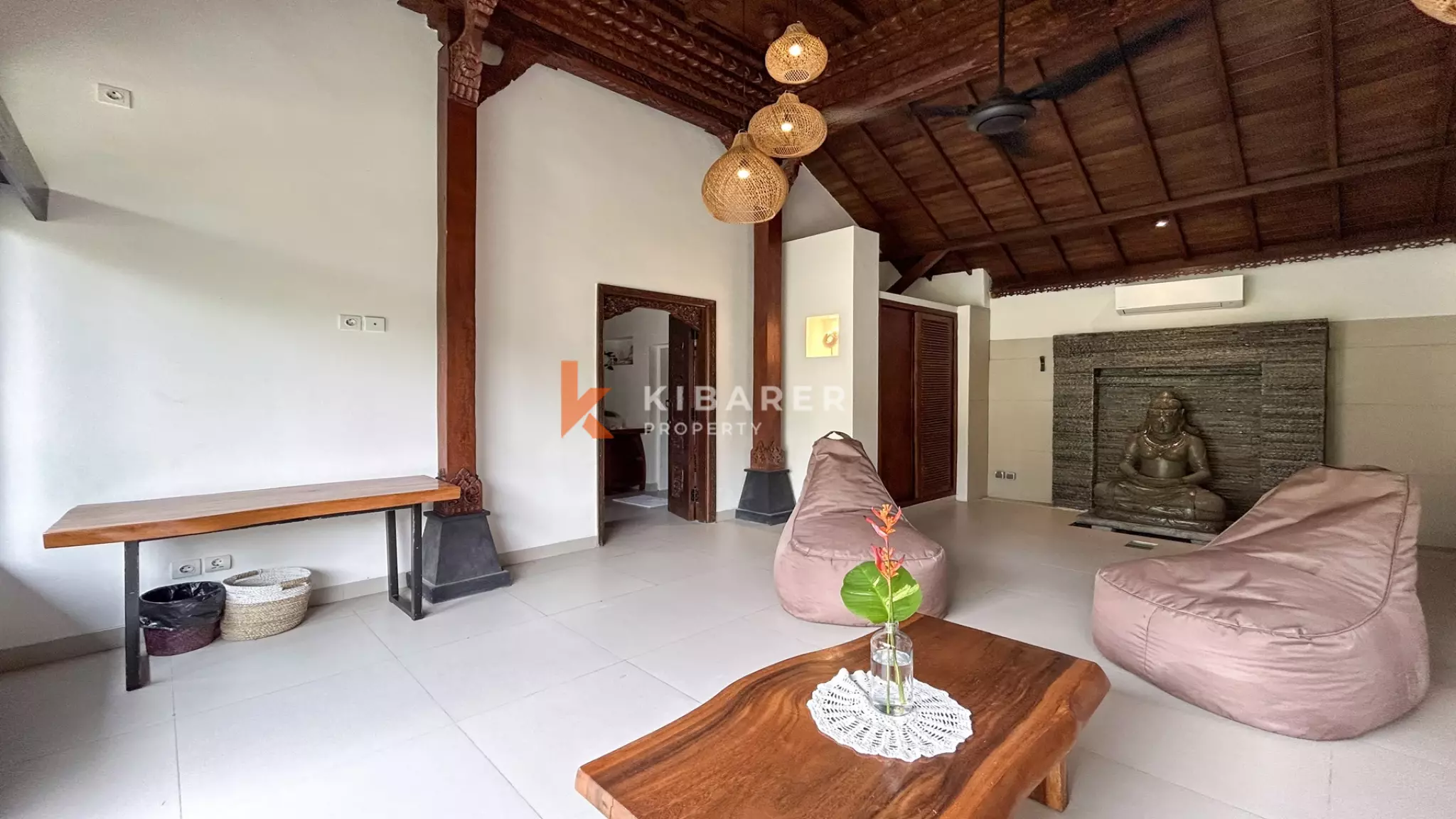 Cozy Two-Bedroom Private Pool Villa with Enclosed Living in Canggu