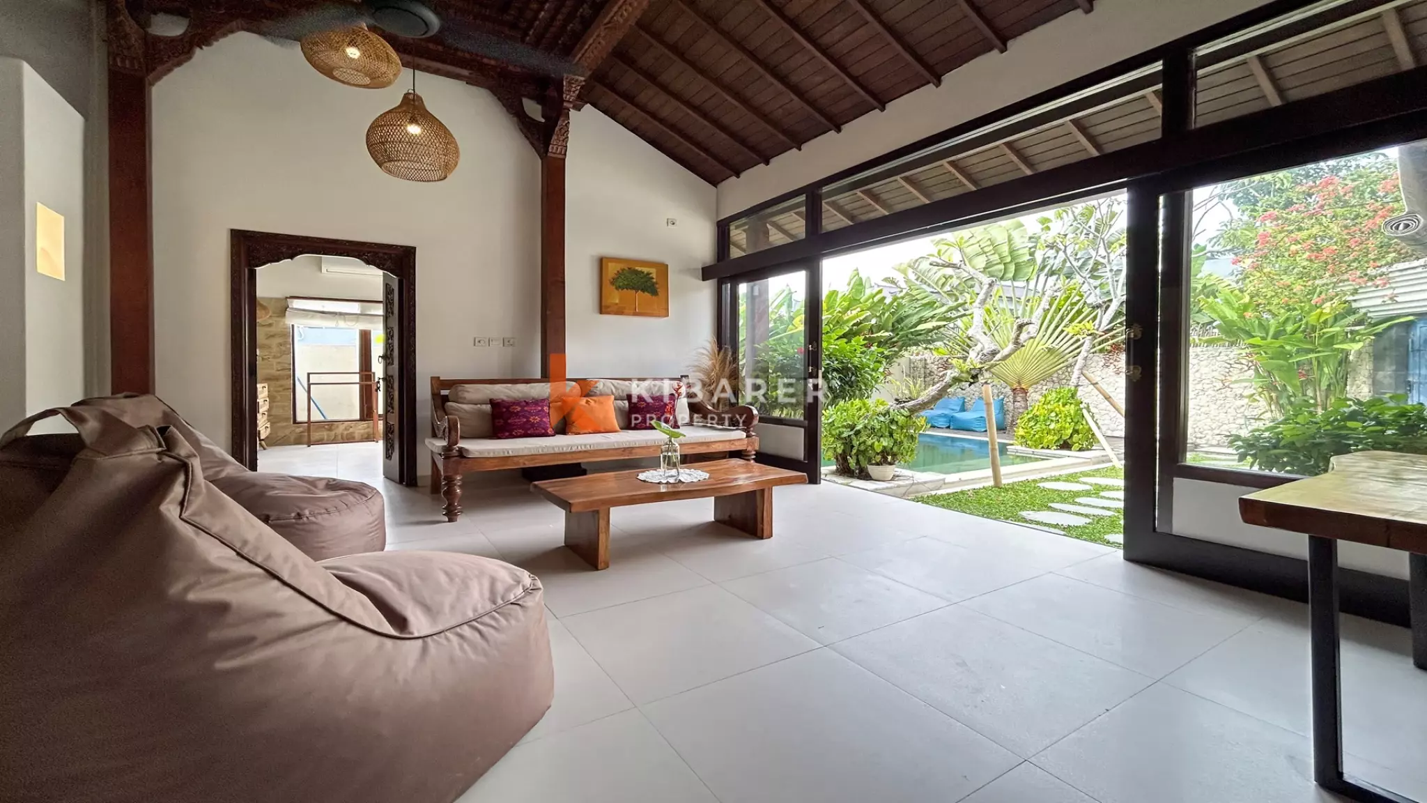 Cozy Two-Bedroom Private Pool Villa with Enclosed Living in Canggu