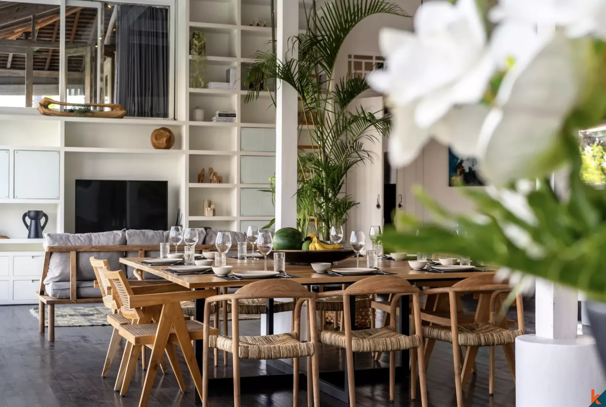 High-End Five Bedroom Leasehold Villa Overlooking Rice Fields in Berawa