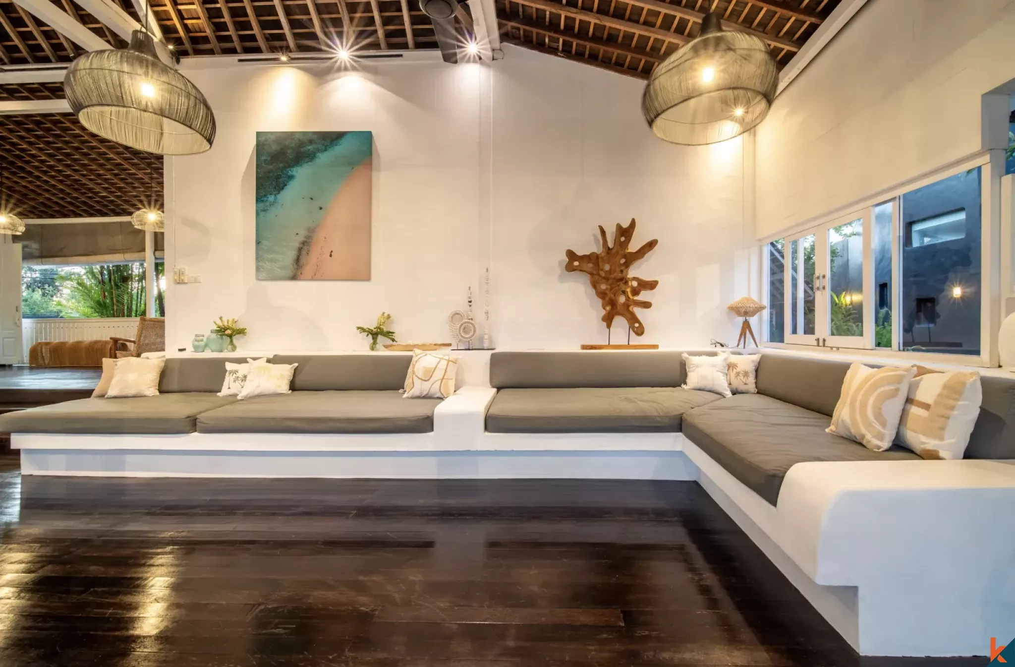 High-End Five Bedroom Leasehold Villa Overlooking Rice Fields in Berawa