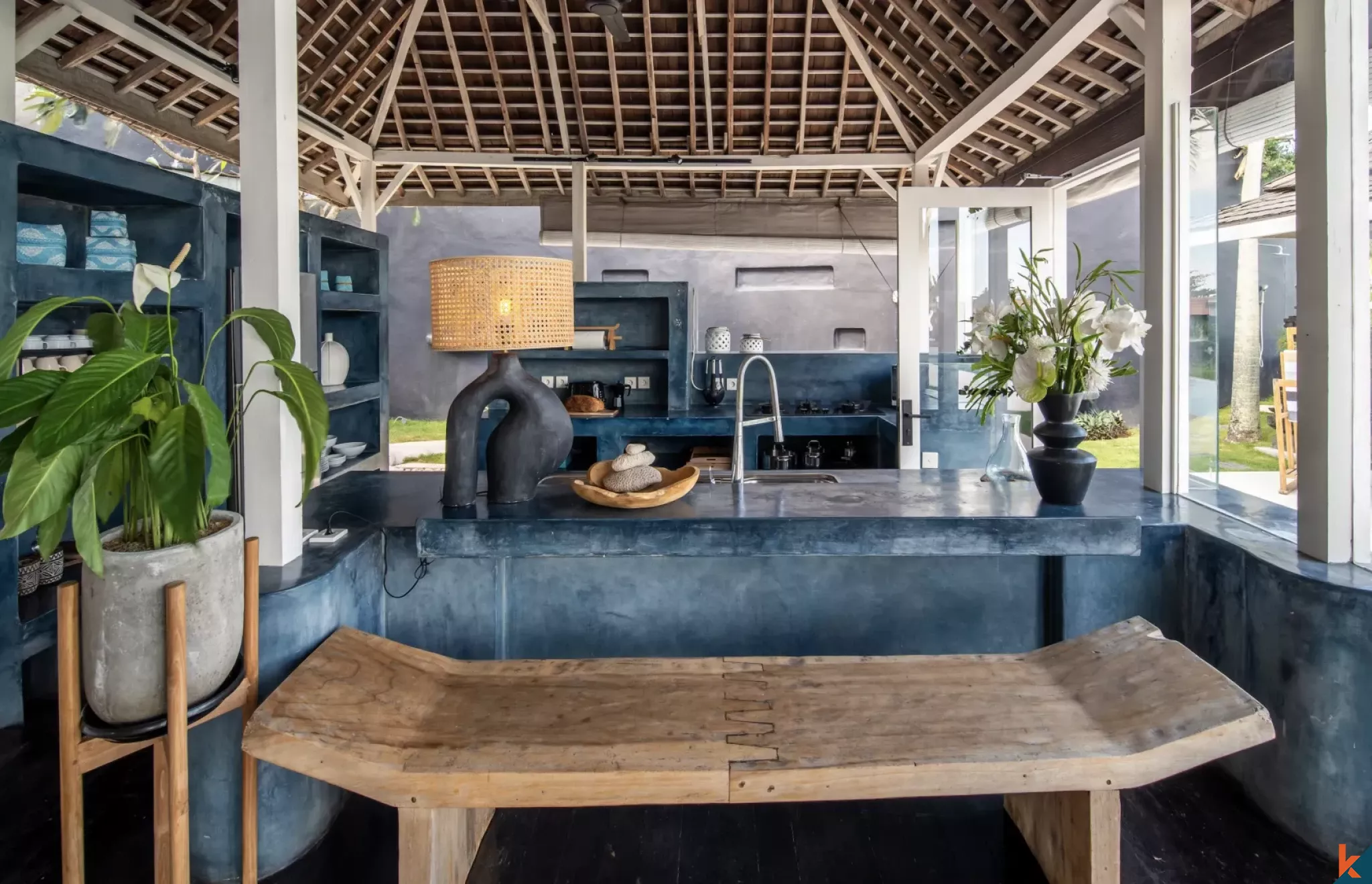 High-End Five Bedroom Leasehold Villa Overlooking Rice Fields in Berawa