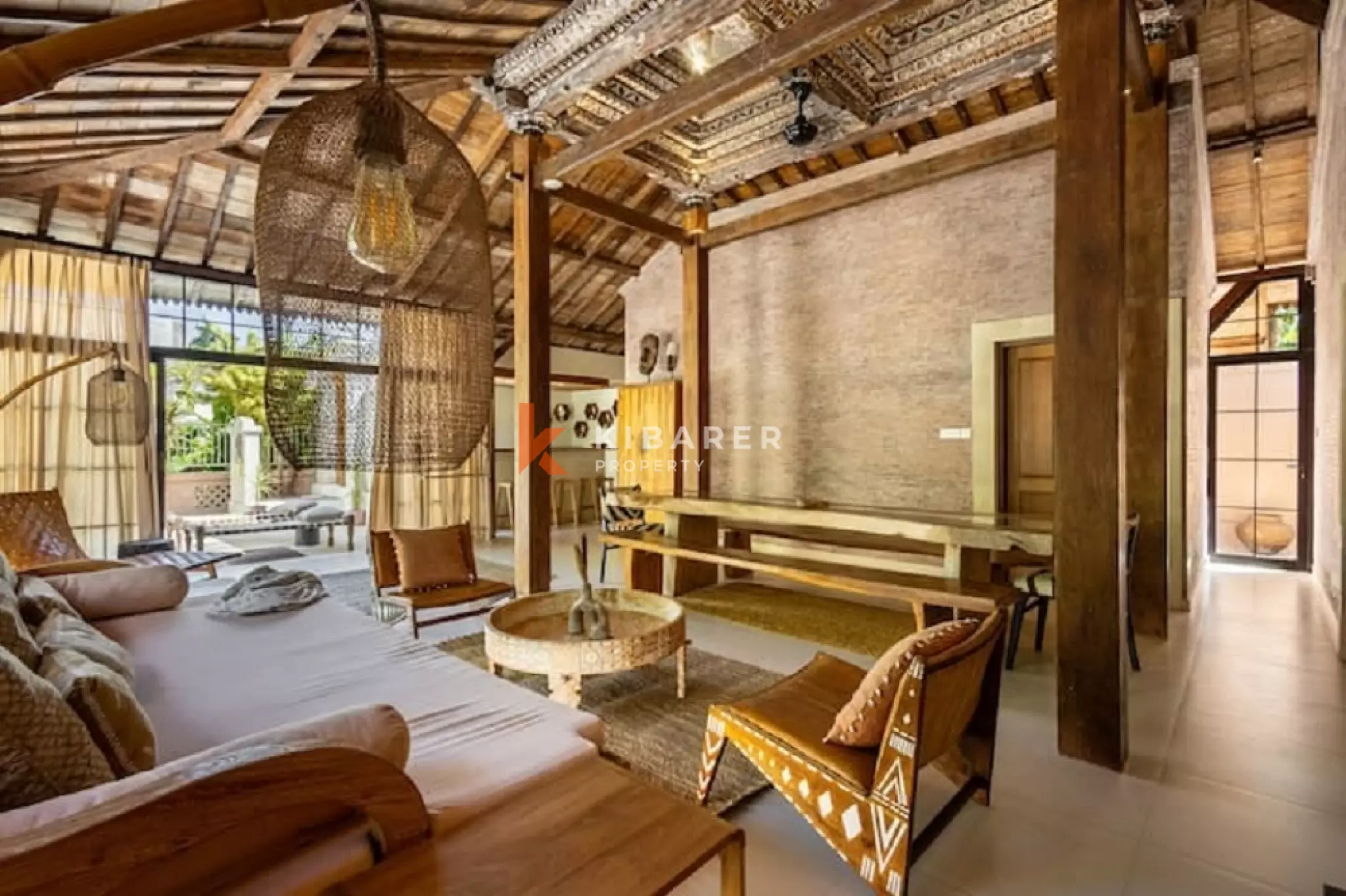 Joglo Elegance Three-Bedrooms Enclosed Living Villa in Pererenan