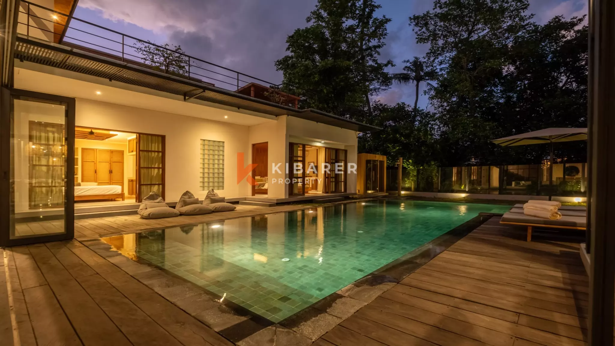 Modern Luxury Four-Bedroom Villa with Sauna and River View in Pererenan