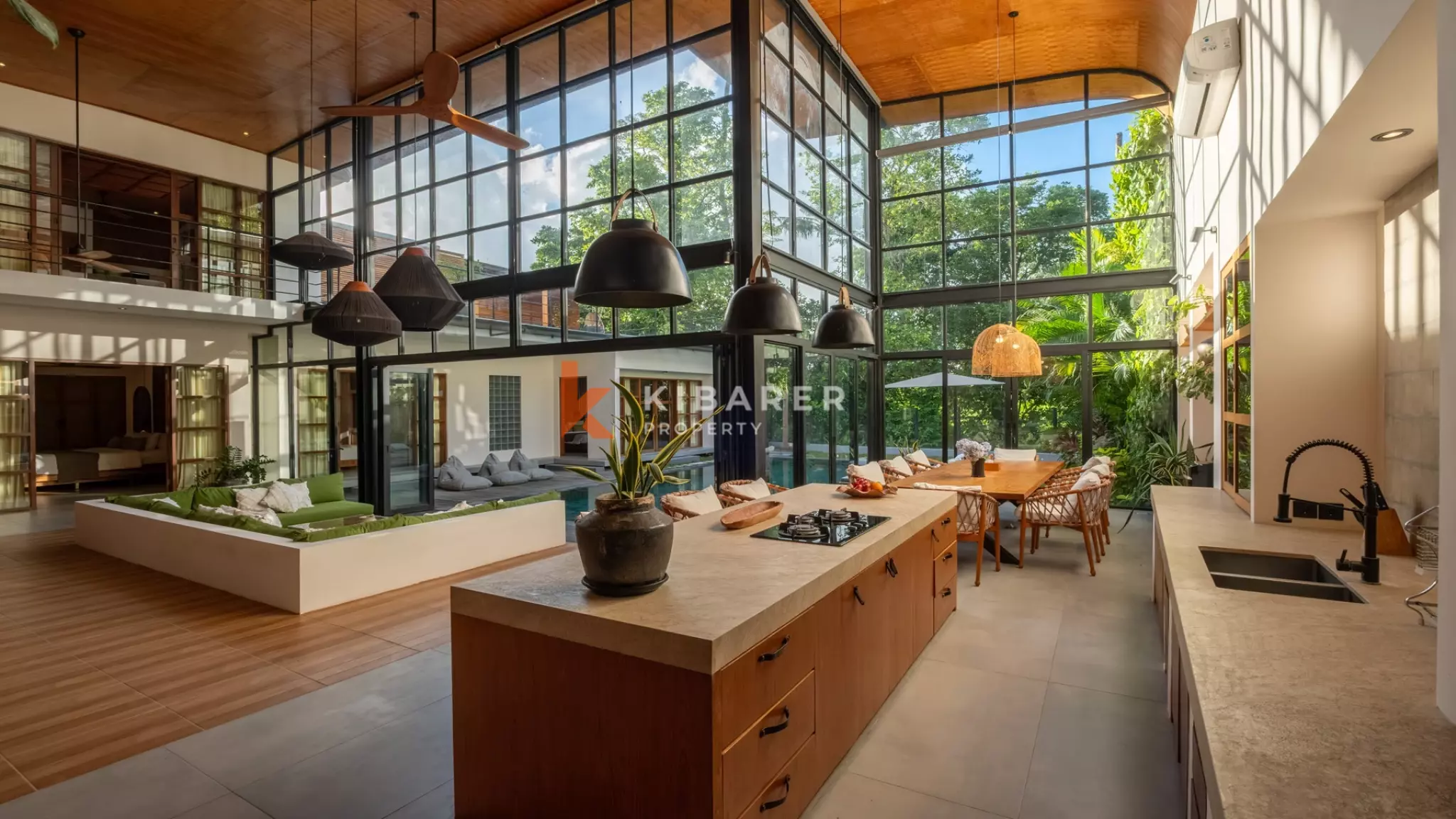 Modern Luxury Four-Bedroom Villa with Sauna and River View in Pererenan