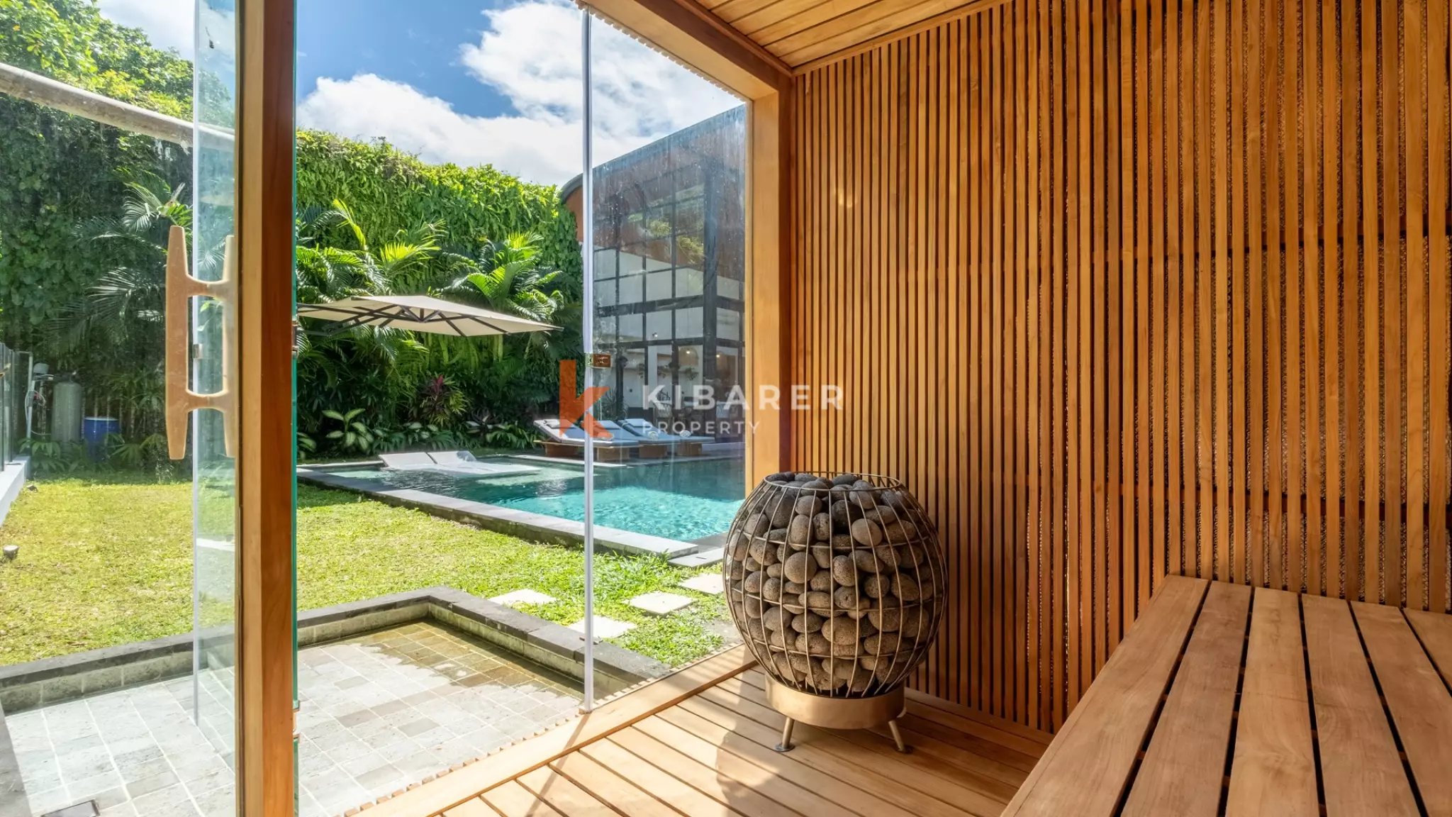 Modern Luxury Four-Bedroom Villa with Sauna and River View in Pererenan