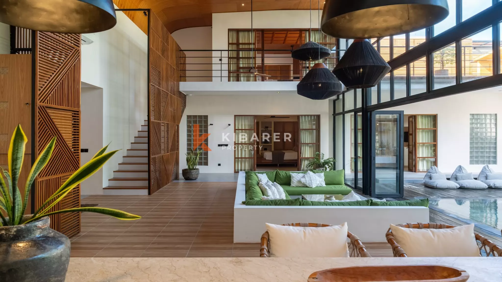 Modern Luxury Four-Bedroom Villa with Sauna and River View in Pererenan