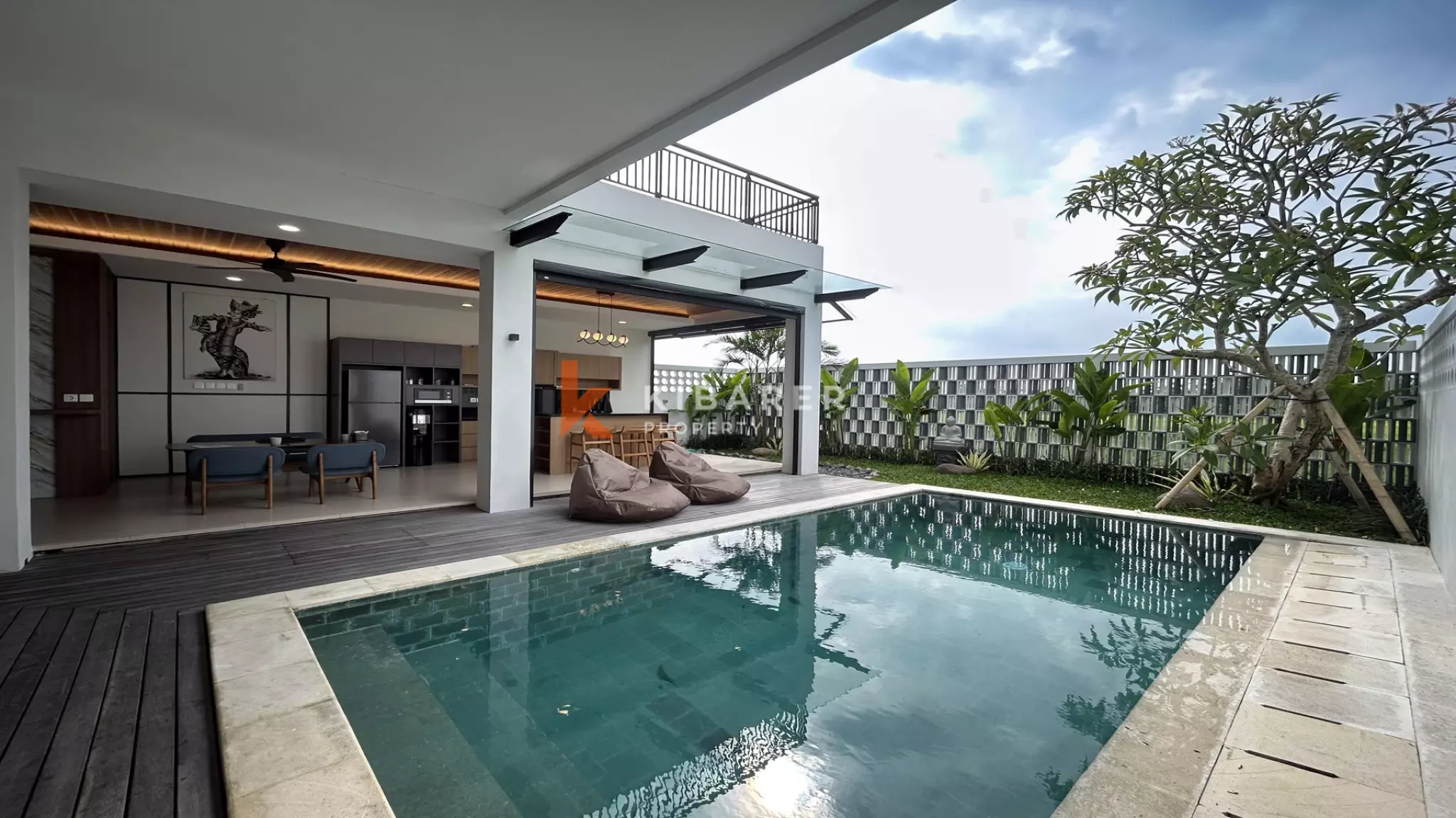Breezy Minimalist Two-Bedroom Open-Air Villa with Tranquil Views in Kedungu