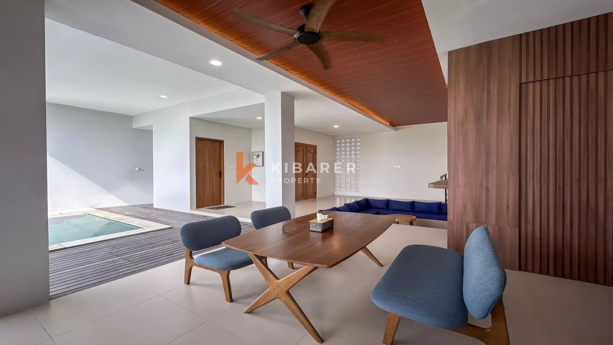 Breezy Minimalist Two-Bedroom Open-Air Villa with Tranquil Views in Kedungu