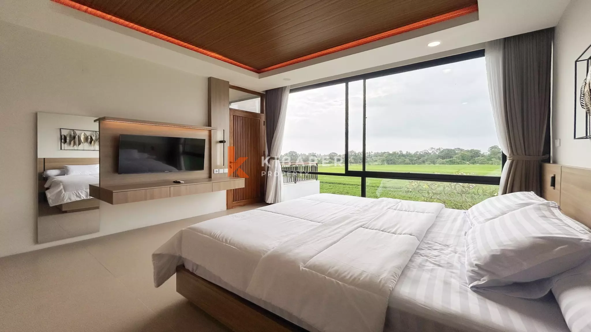 Breezy Minimalist Two-Bedroom Open-Air Villa with Tranquil Views in Kedungu