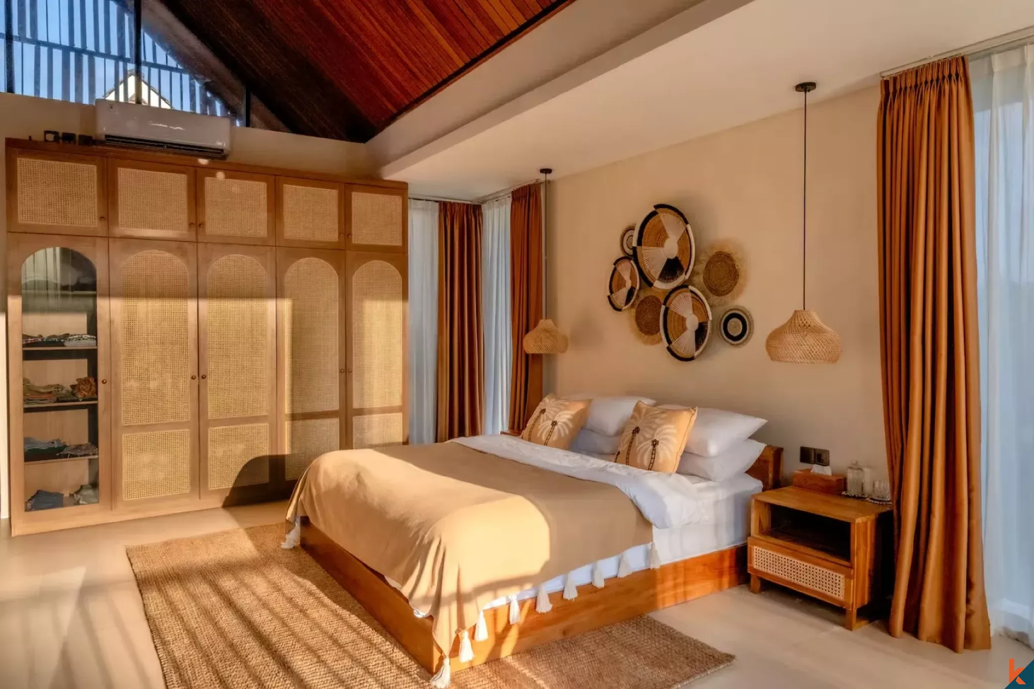 Rumah Tipe Satu Kamar Tidur Bergaya Tropis yang Elegan untuk Disewa di Buduk