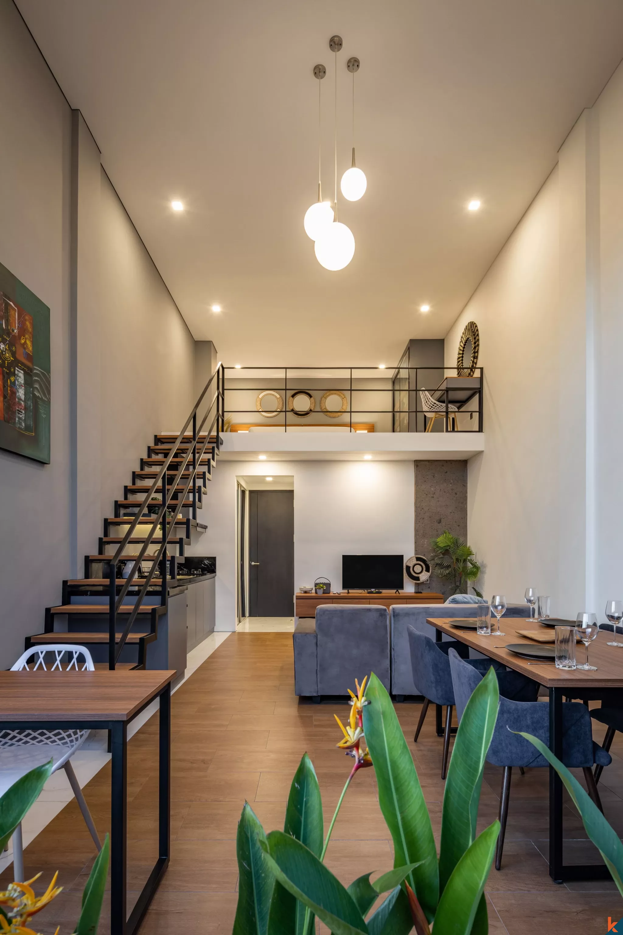 Loft Mewah Tropis Modern 1 Kamar Tidur di Canggu