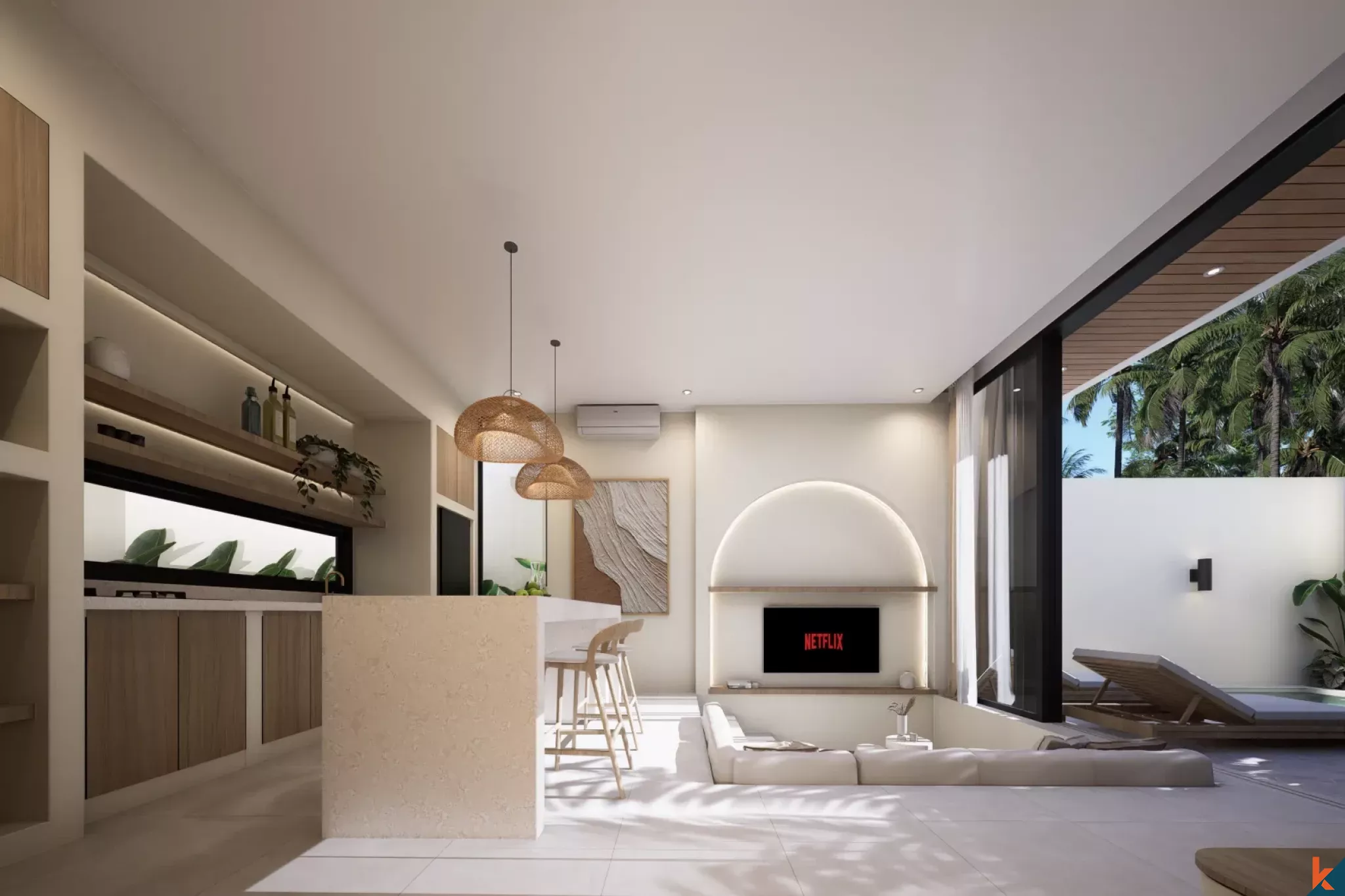 Properti Sewa Satu Kamar Tidur Modern yang Akan Segera Tersedia di Bingin yang Stylish