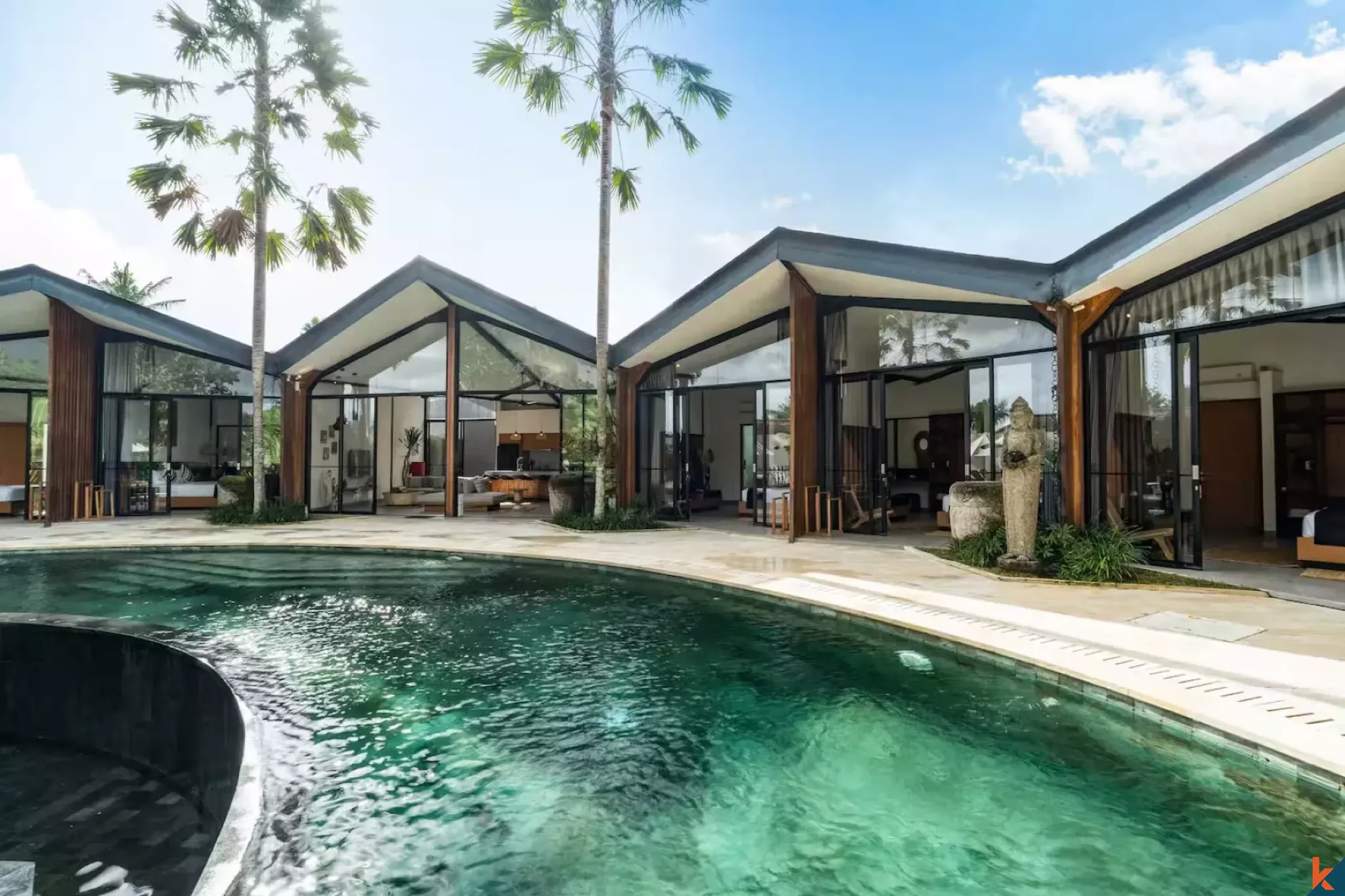 Properti Sewa Berkelas dengan 6 Kamar Tidur dan Pemandangan Hutan di Ubud - Mas