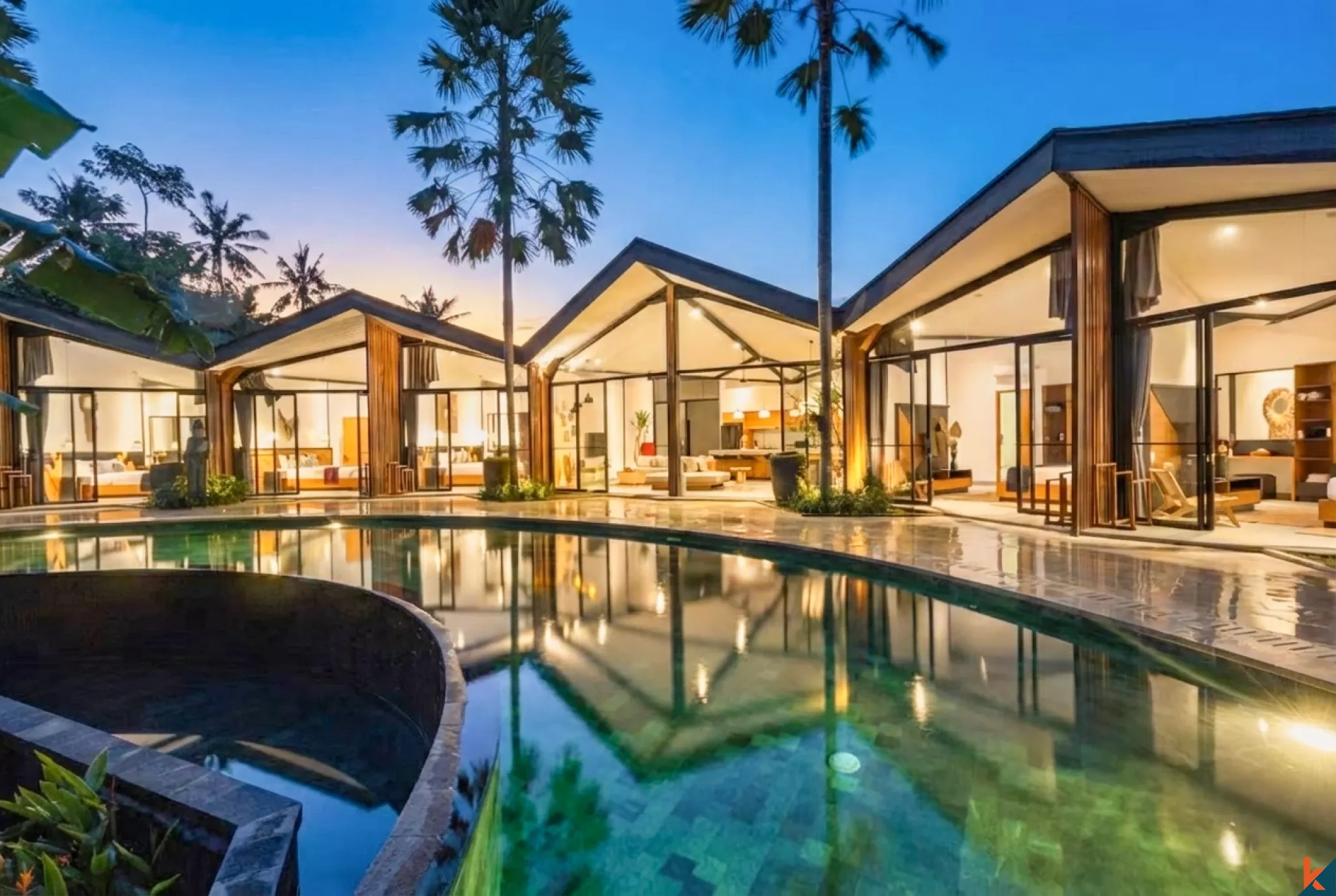 Properti Sewa Berkelas dengan 6 Kamar Tidur dan Pemandangan Hutan di Ubud - Mas