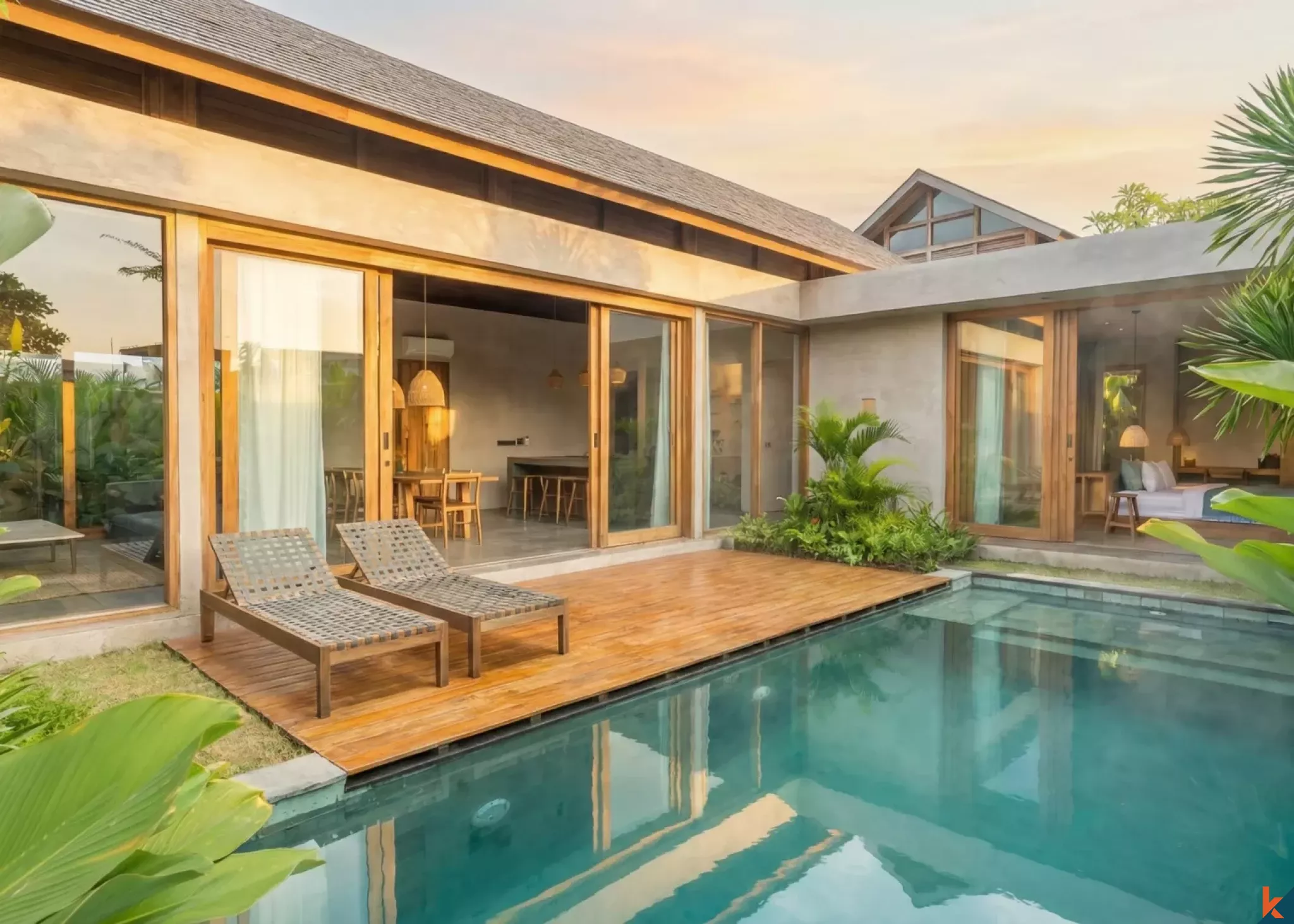 Serene two bedroom leasehold property with ricefield view in Seseh