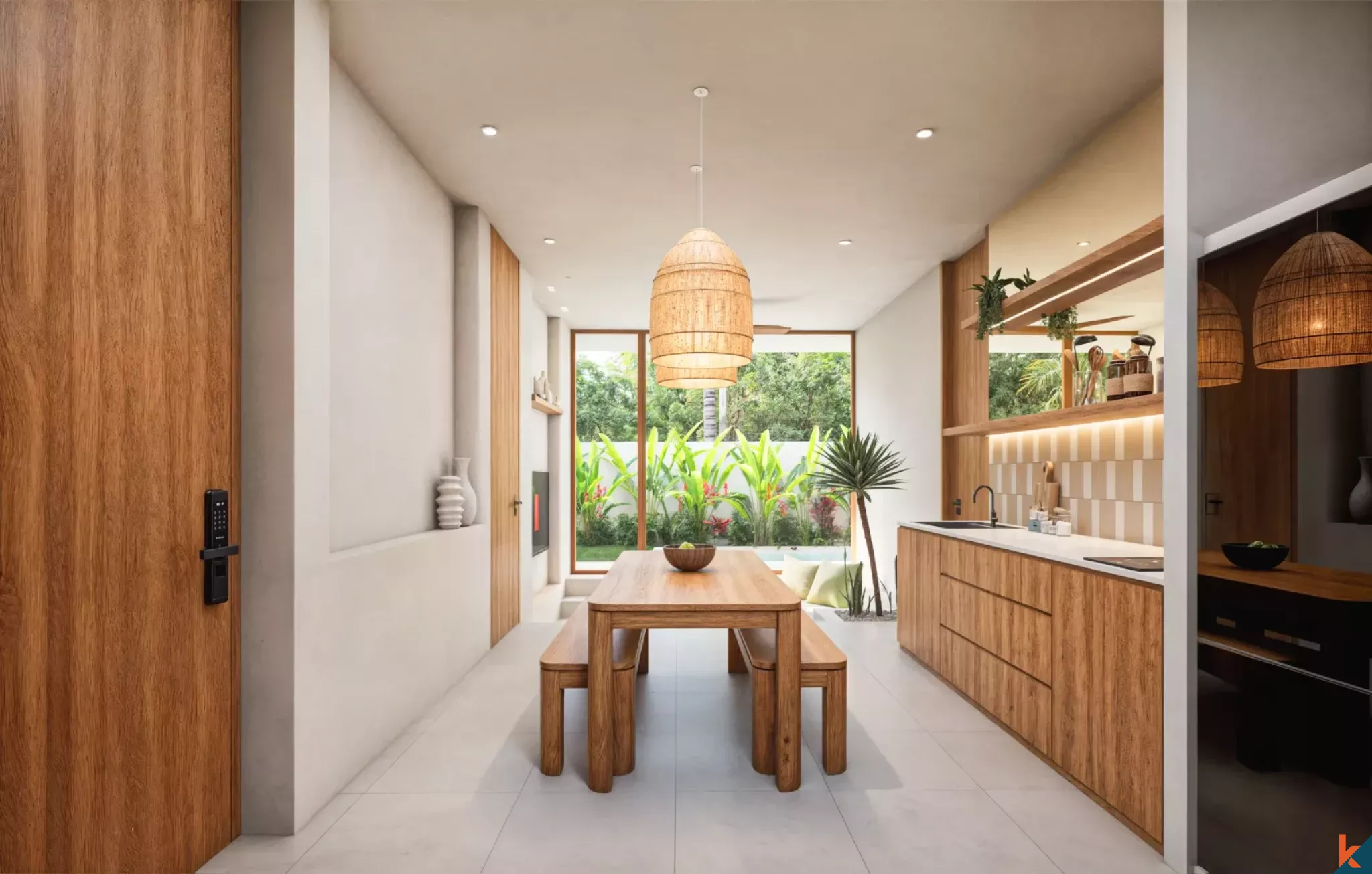 Properti hak sewa dua kamar tidur yang indah dengan pengaruh Mediterania di Tumbak Bayuh (Selesai pada April 2026)