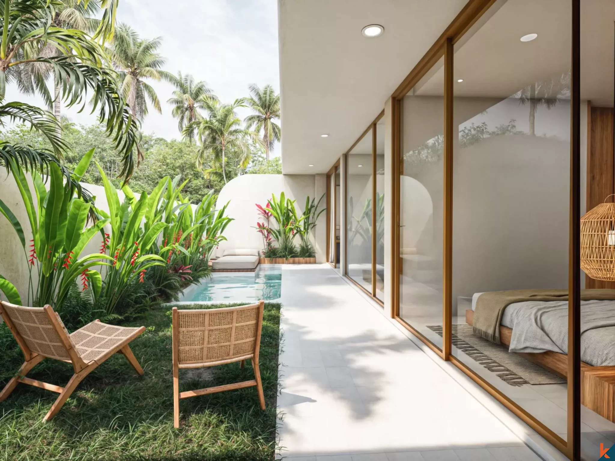 Properti hak sewa dua kamar tidur yang indah dengan pengaruh Mediterania di Tumbak Bayuh (Selesai pada April 2026)