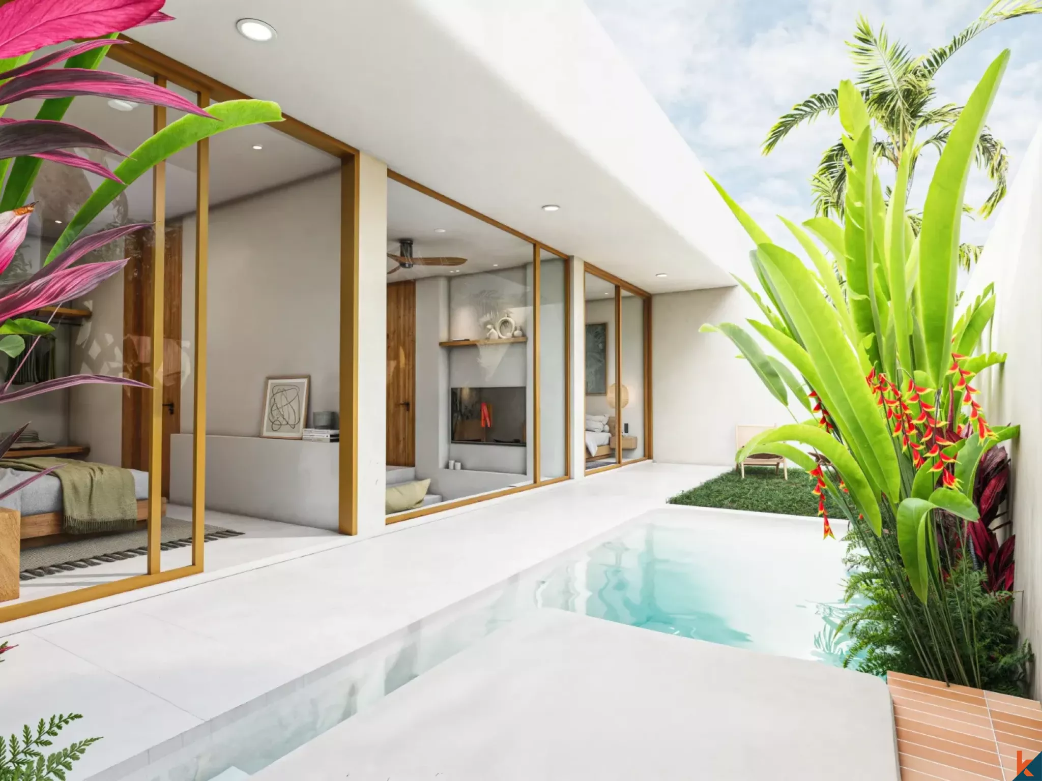 Properti hak sewa dua kamar tidur yang indah dengan pengaruh Mediterania di Tumbak Bayuh (Selesai pada April 2026)