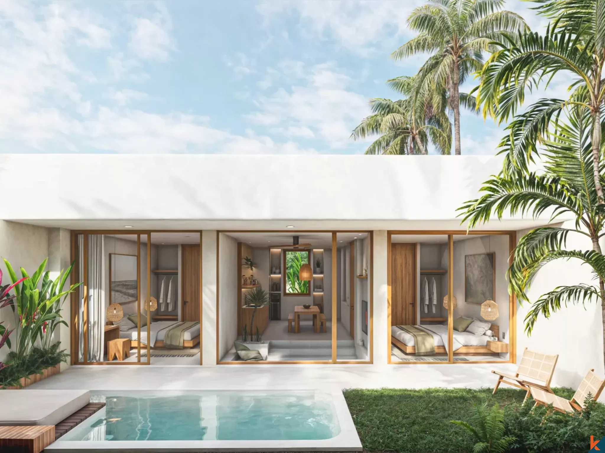 Properti hak sewa dua kamar tidur yang indah dengan pengaruh Mediterania di Tumbak Bayuh (Selesai pada April 2026)