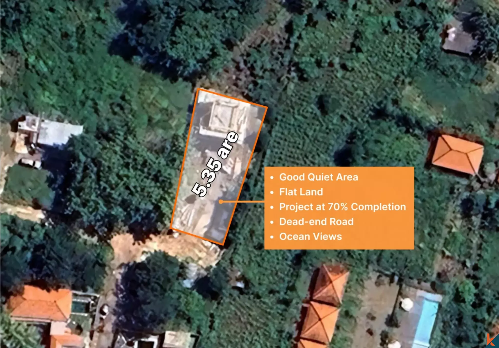 Terrain de choix avec vue sur l'océan, projet réalisé à 70% à Uluwatu