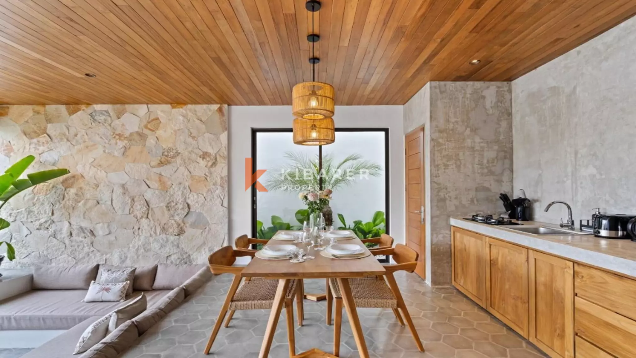 Villa contemporaine élégante avec piscine privée et une chambre à Canggu