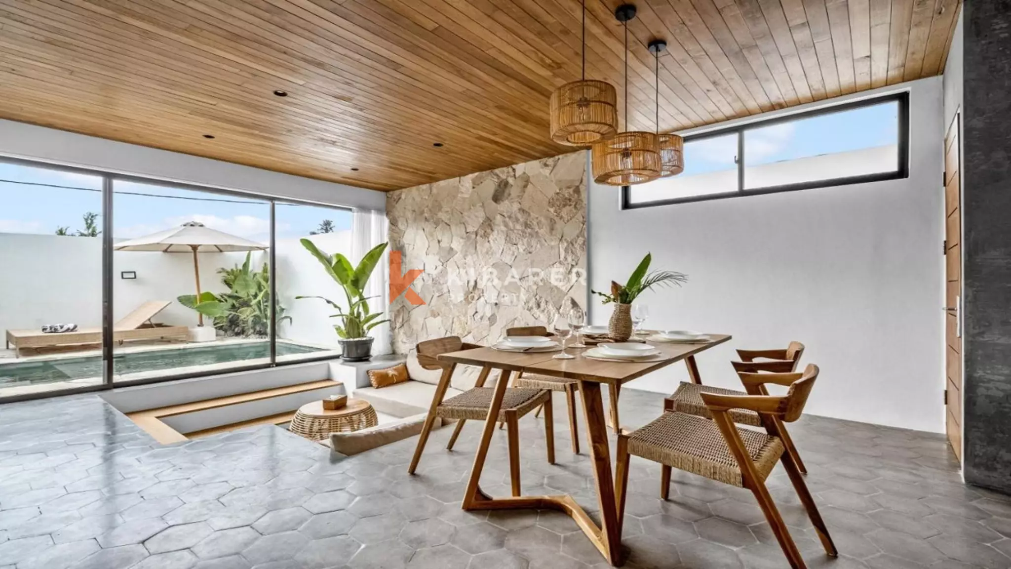 Contemporary One-Bedroom Pool Villa with Sunken Lounge in Canggu