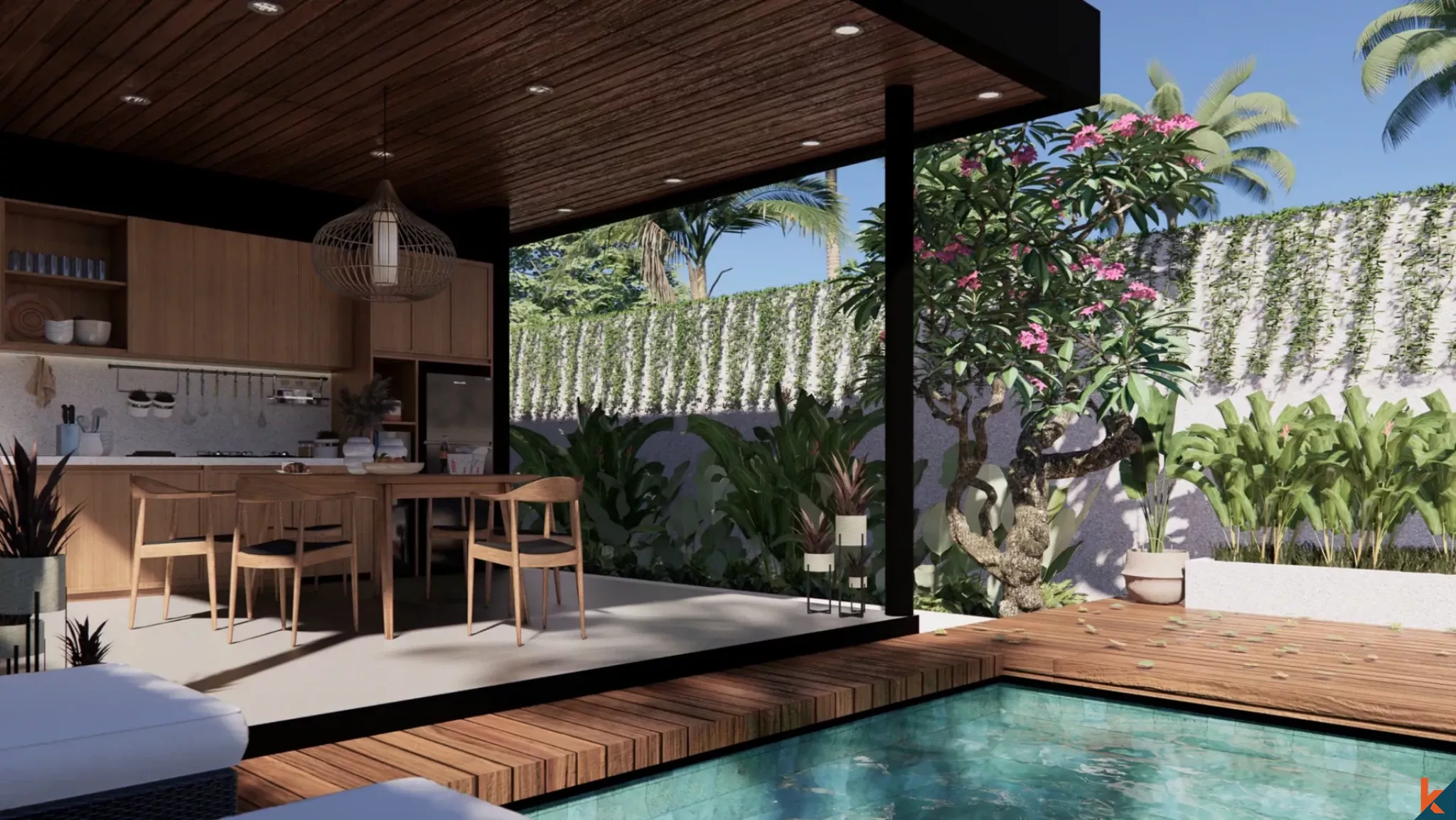 Properti dua kamar tidur hak sewa jangka panjang yang akan segera dibangun di area tenang Buduk (Selesai Mei 2026)