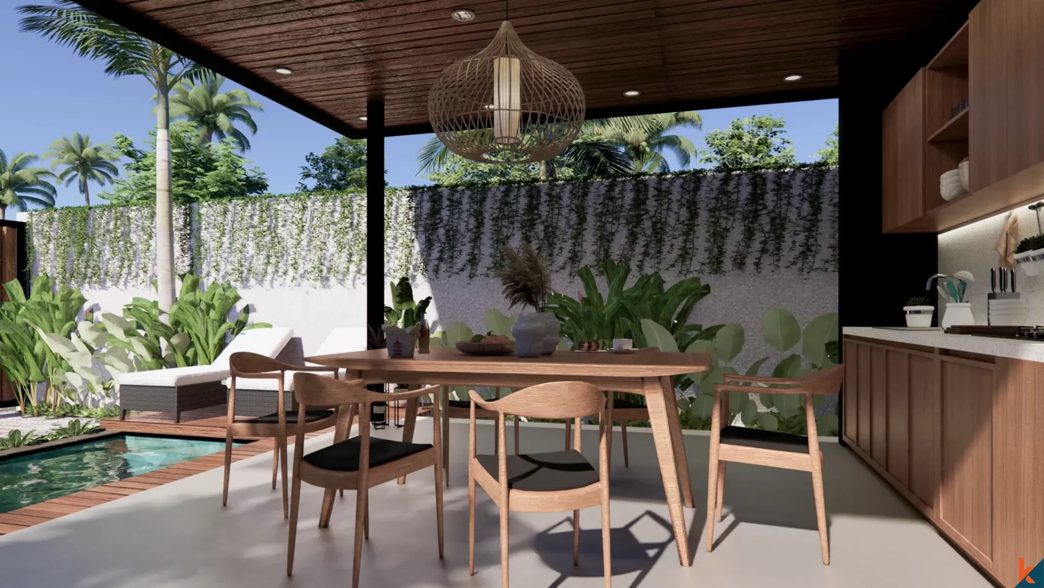 Properti dua kamar tidur hak sewa jangka panjang yang akan segera dibangun di area tenang Buduk (Selesai Mei 2026)