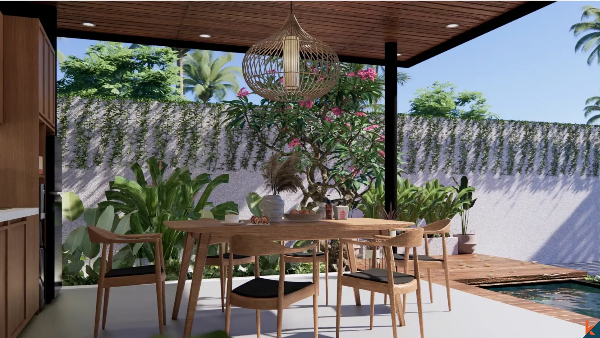 Properti dua kamar tidur hak sewa jangka panjang yang akan segera dibangun di area tenang Buduk (Selesai Mei 2026)