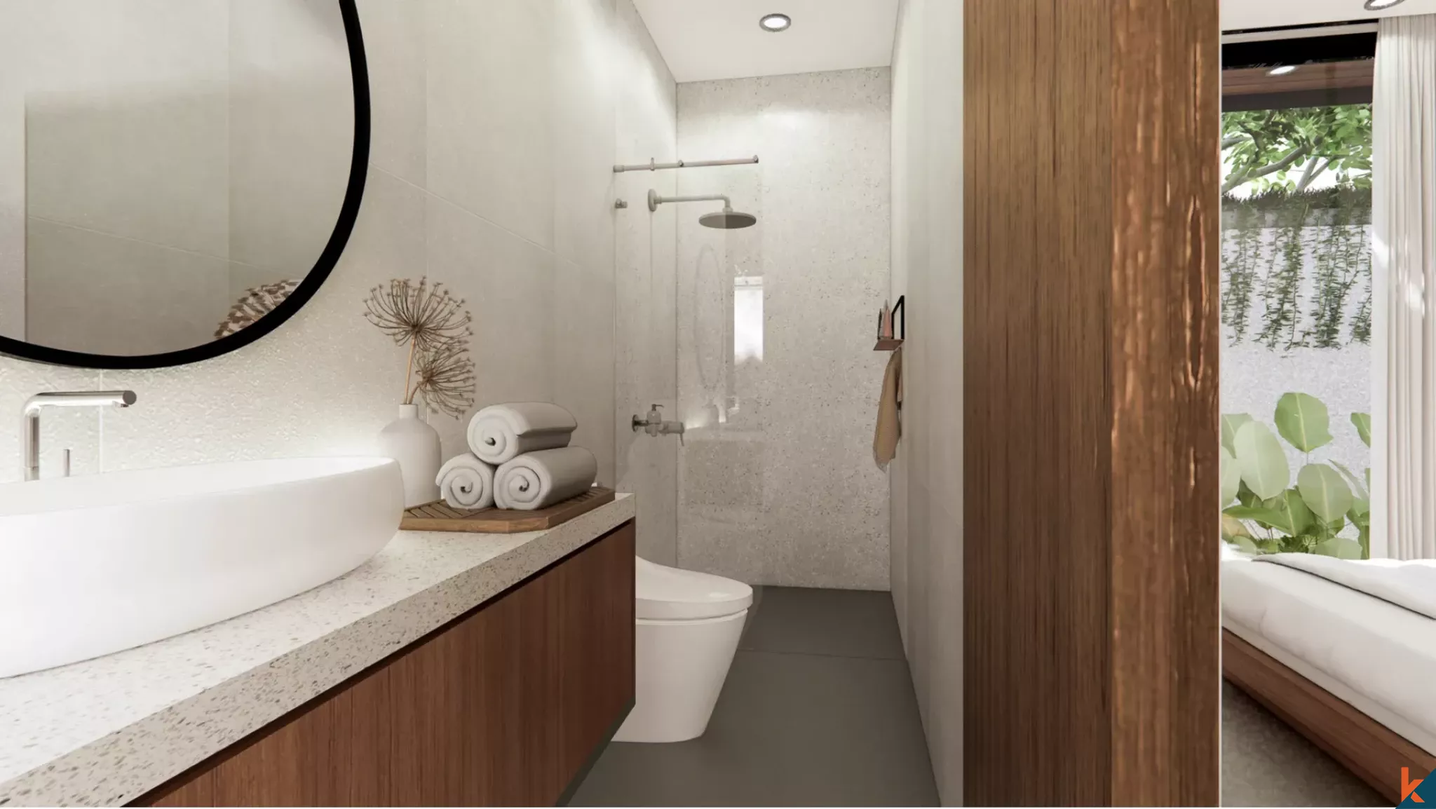 Properti dua kamar tidur hak sewa jangka panjang yang akan segera dibangun di area tenang Buduk (Selesai Mei 2026)