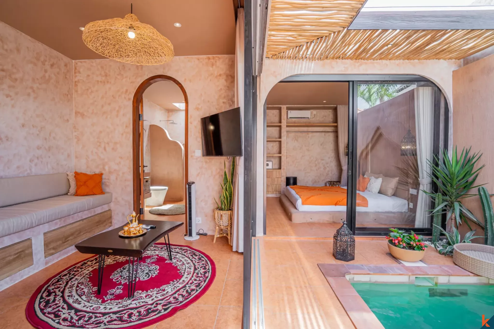 Investissement intelligent : villa d’une chambre en bail (leasehold) sur plan à Kerobokan – Semer