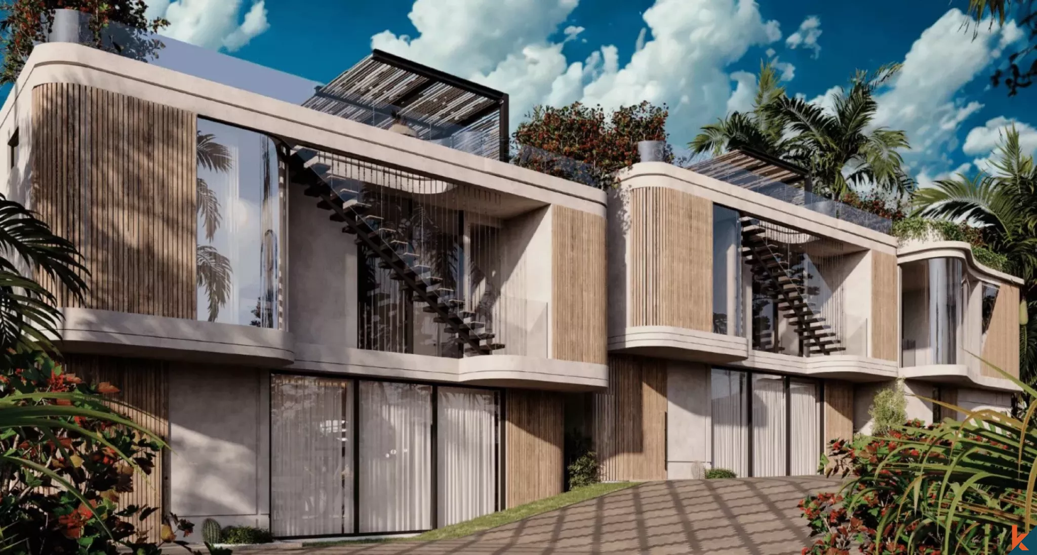 Villa de deux chambres à coucher à flanc de falaise avec vue imprenable sur l'océan à Uluwatu, sur plan