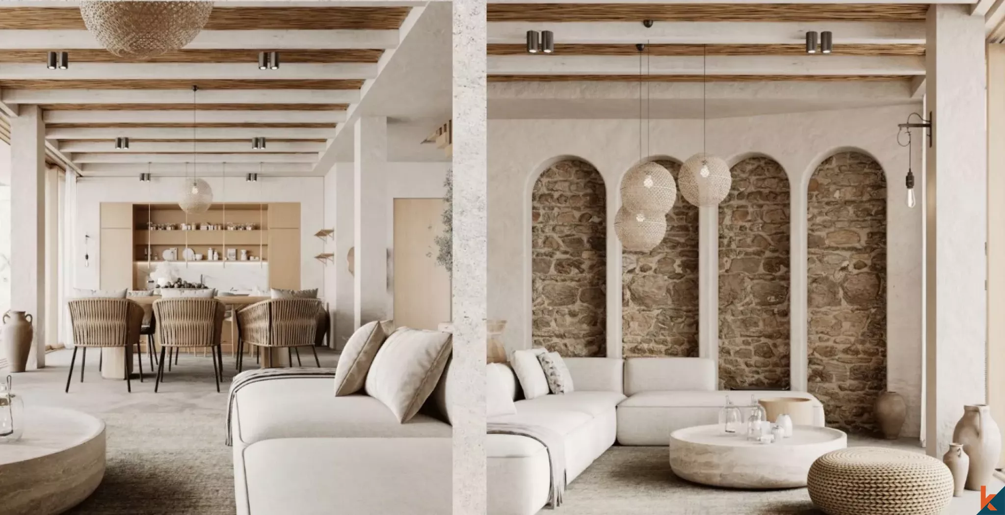 Villa de deux chambres à coucher à flanc de falaise avec vue imprenable sur l'océan à Uluwatu, sur plan