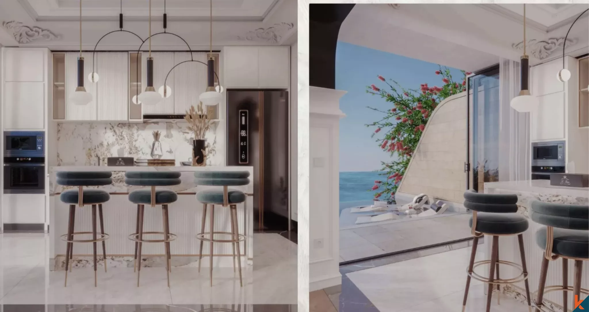 Villa de deux chambres à coucher à flanc de falaise avec vue imprenable sur l'océan à Uluwatu, sur plan