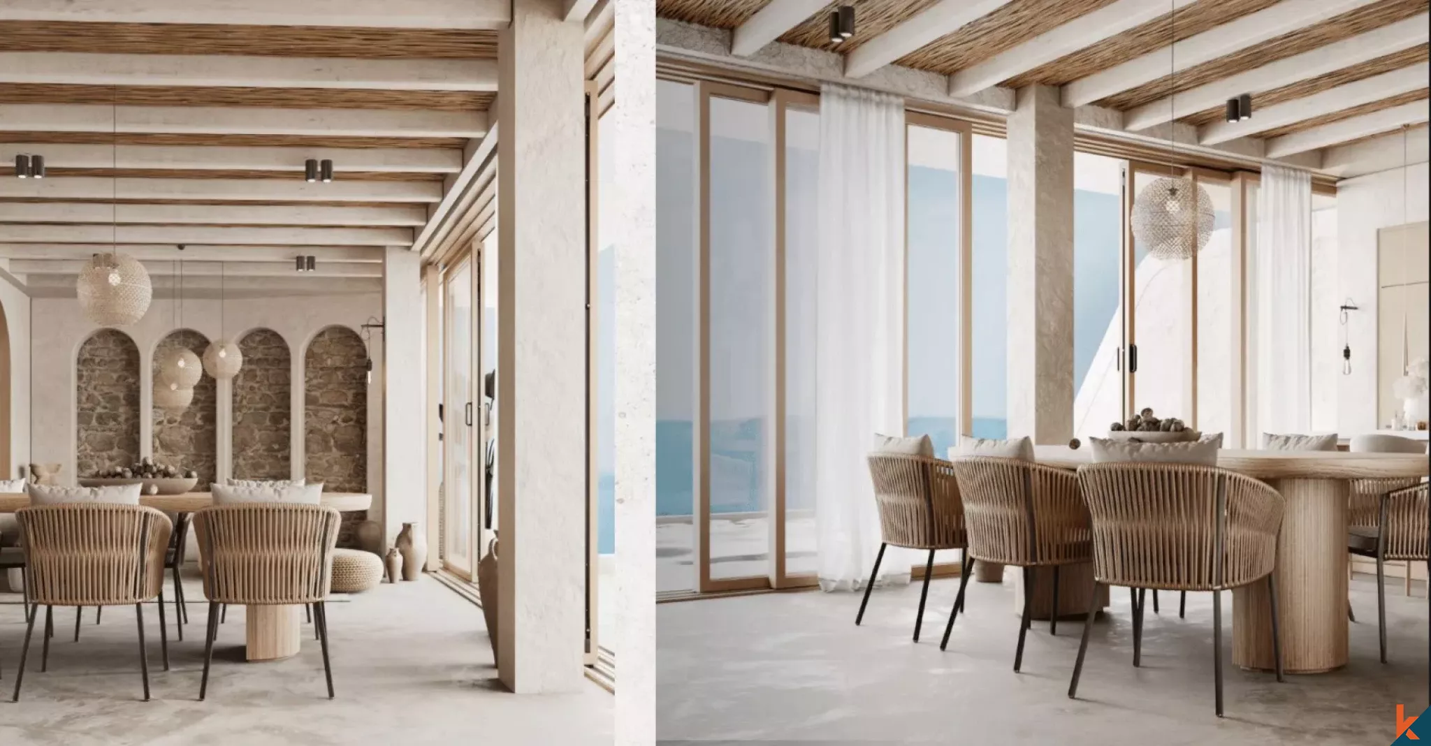 Villa de deux chambres à coucher à flanc de falaise avec vue imprenable sur l'océan à Uluwatu, sur plan