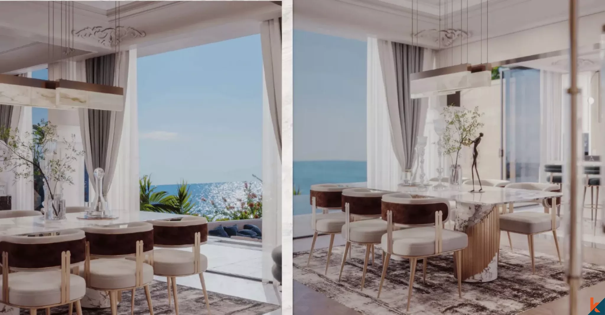 Villa de deux chambres à coucher à flanc de falaise avec vue imprenable sur l'océan à Uluwatu, sur plan