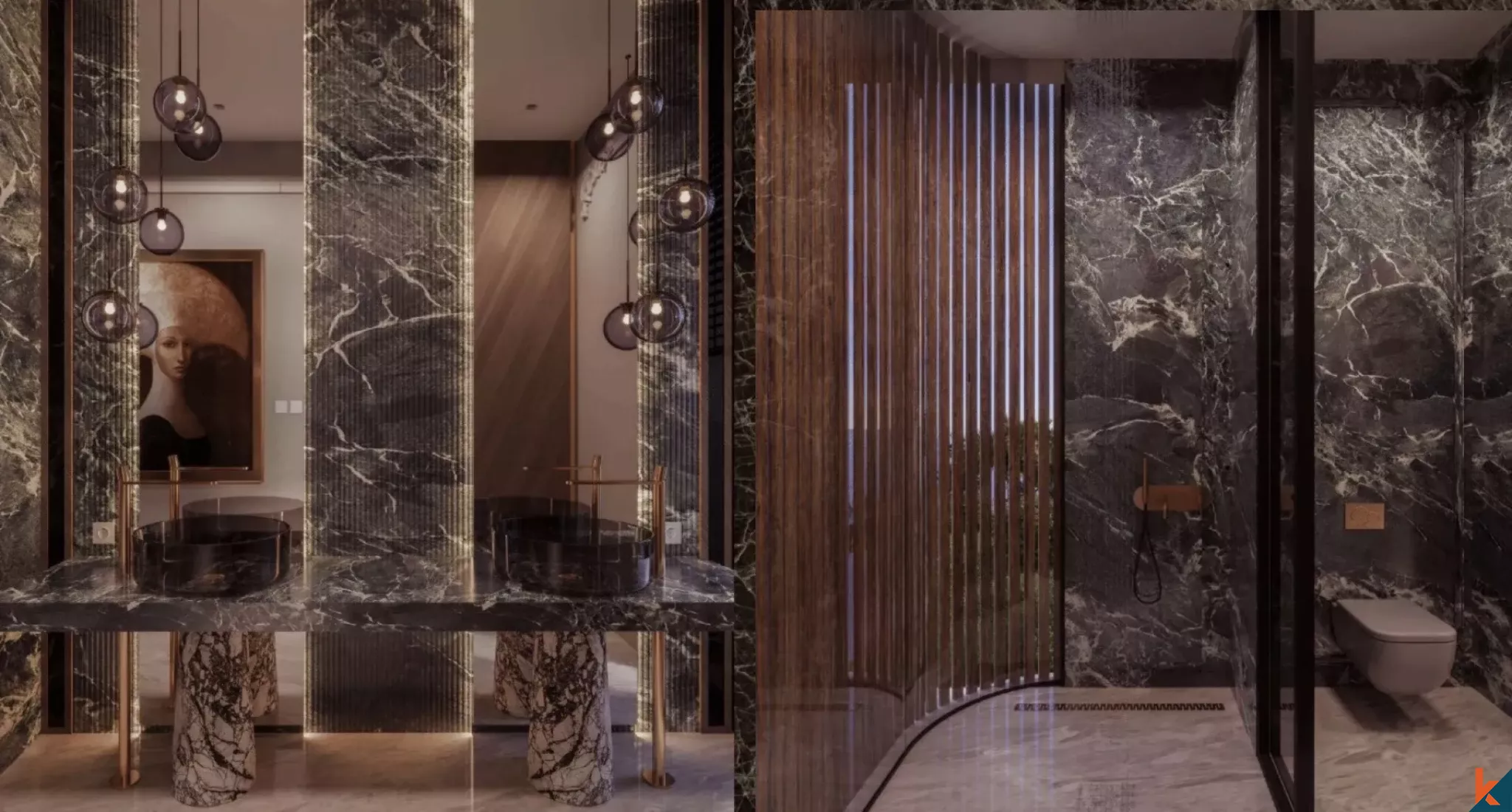 Villa de deux chambres à coucher à flanc de falaise avec vue imprenable sur l'océan à Uluwatu, sur plan