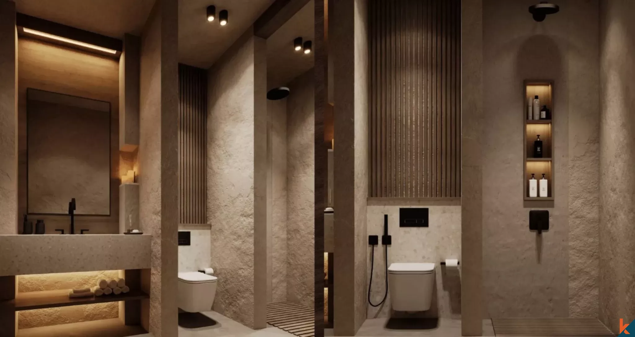 Villa de deux chambres à coucher à flanc de falaise avec vue imprenable sur l'océan à Uluwatu, sur plan