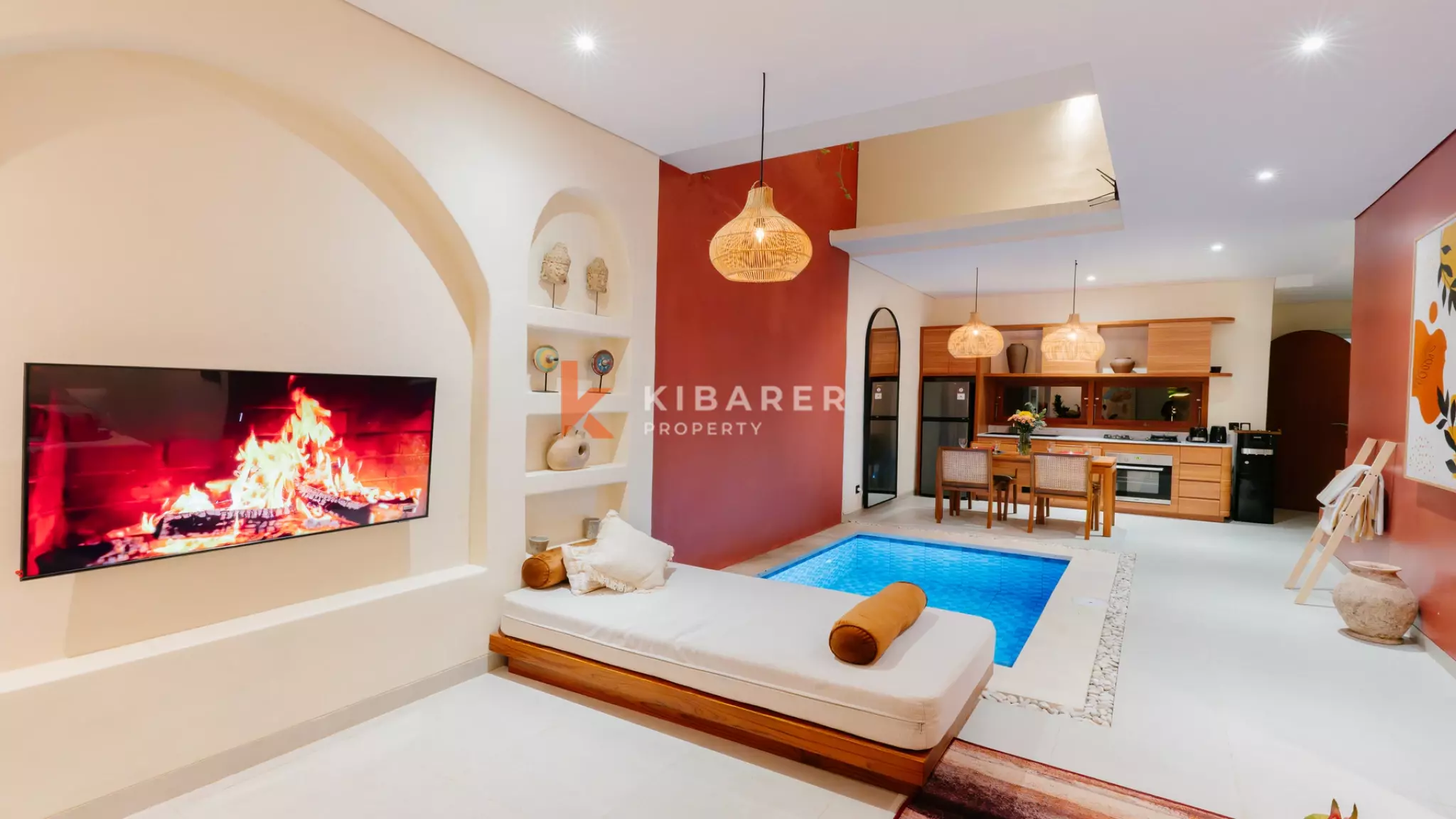 Modern Two-Bedroom Retreat with Sunlit Indoor Pool in Pecatu