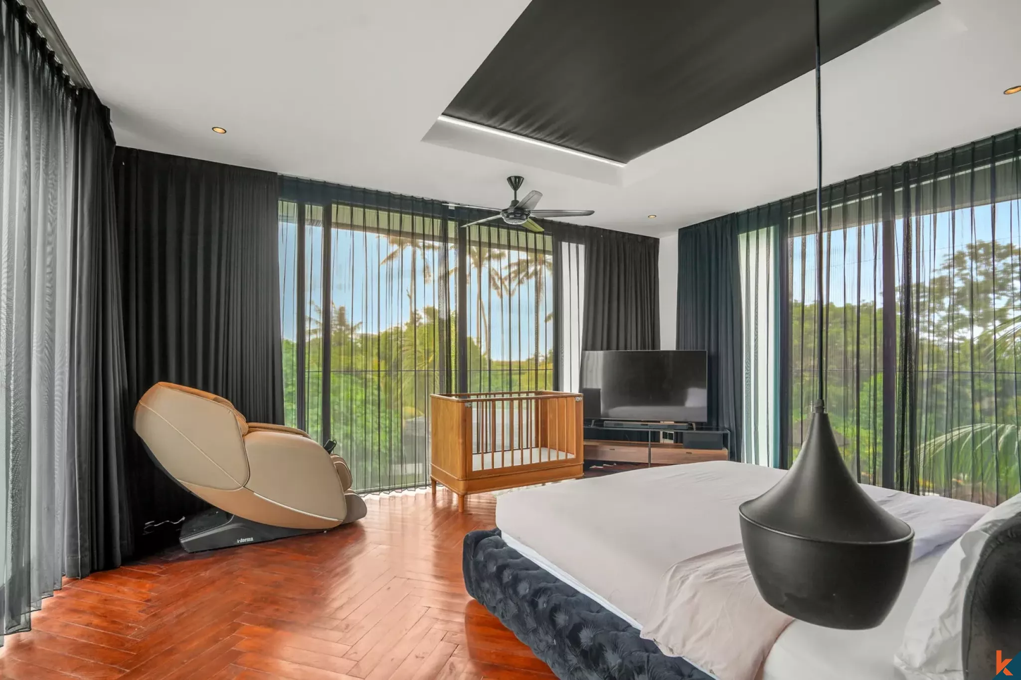 Luxury Modern Three Bedroom Leasehold Villa with Serene Rice Field Views in Cemagi