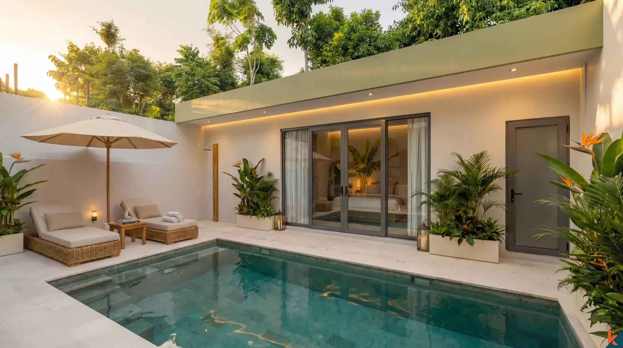 Properti Baru Hak Milik Tiga Kamar Tidur Bergaya Modern di Ungasan