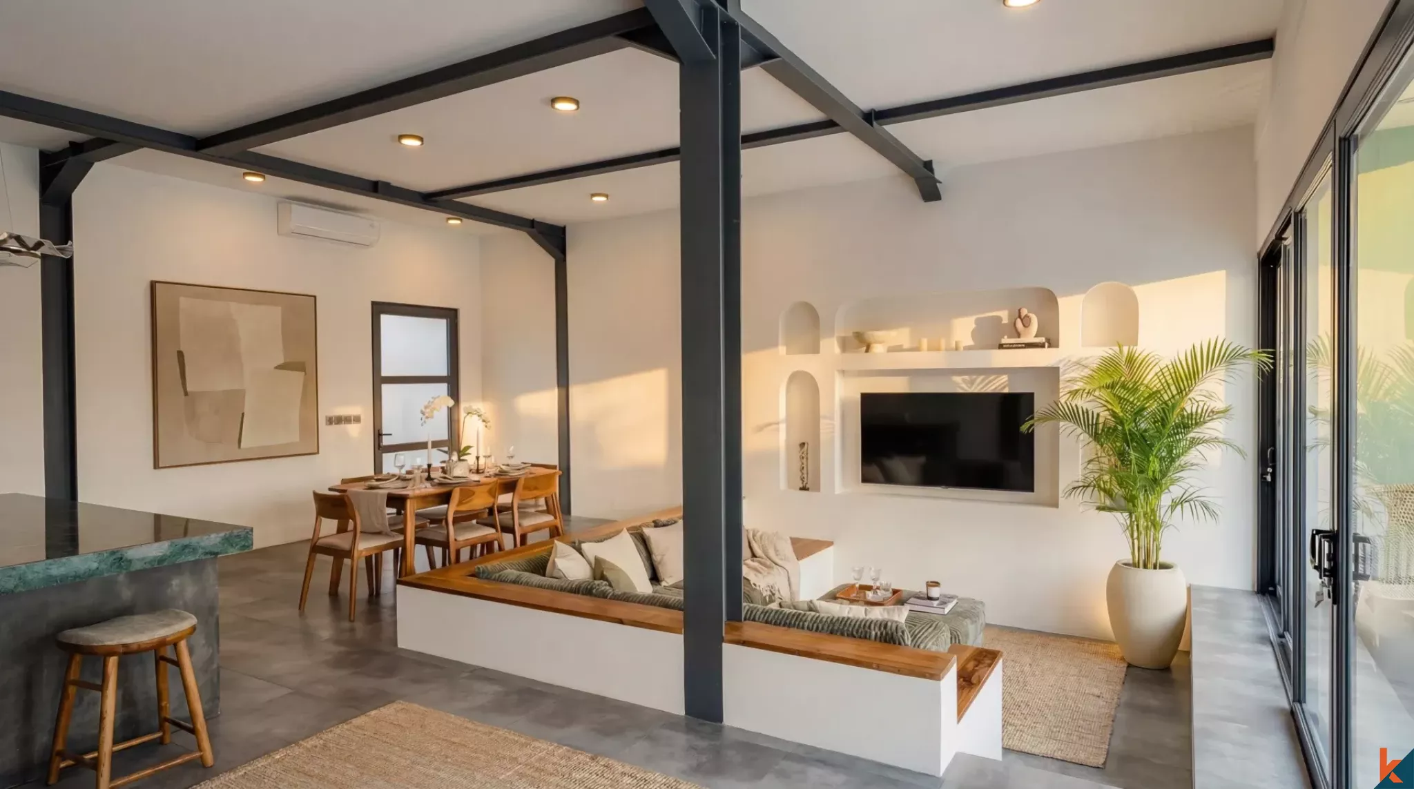 Properti Baru dengan Hak Sewa Jangka Panjang Tiga Kamar Tidur dan Desain Stylish di Ungasan