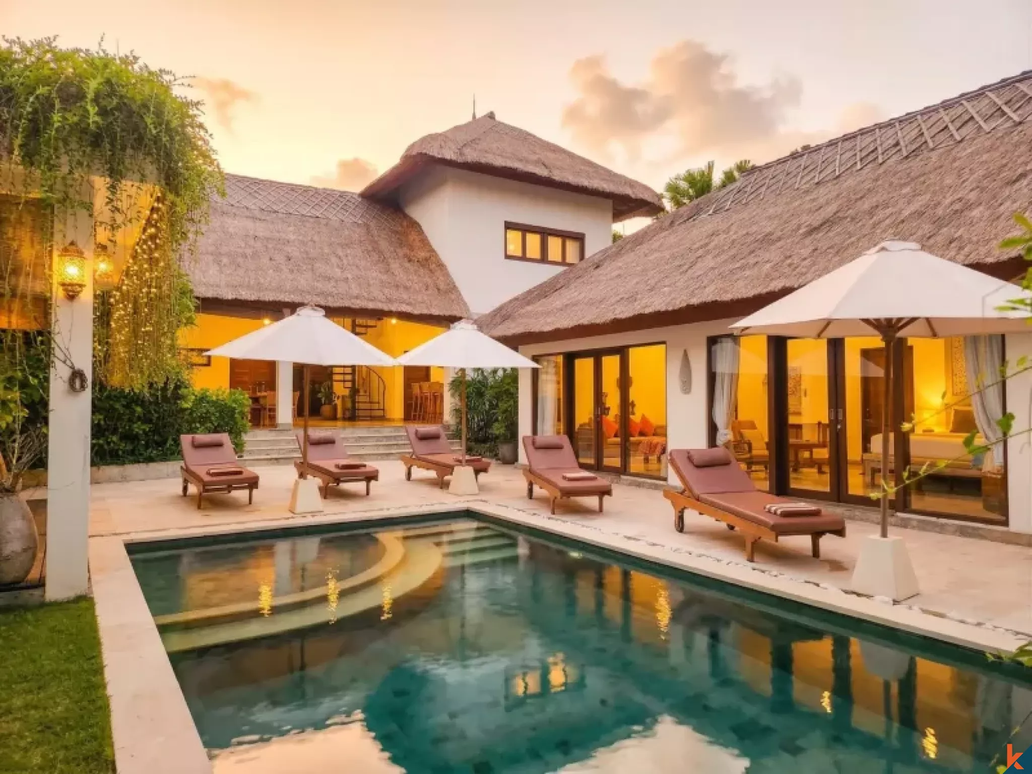 Properti Sewa Modern Bergaya Tropis dengan Empat Kamar Tidur di Tiying Tutul